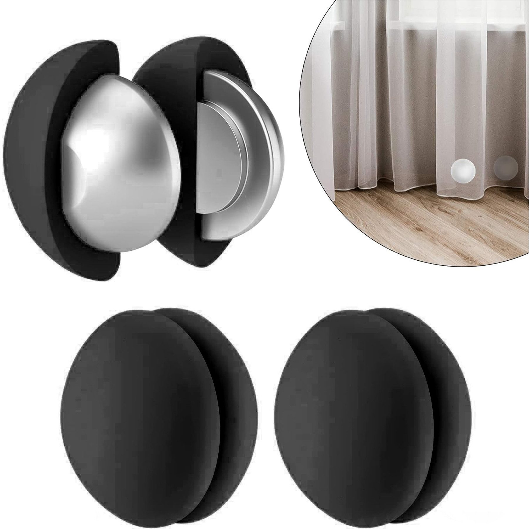 Mutig Duschrollo Duschvorhang Gewichte 3 Paar, robuste magnetische an der Unterseite (mit rostfreier Silikonbeschichtung, verhindern, dass der Vorhang im Wind weht, für Tischdecken, Gardinen, Duschrollo, Terrassenvorhänge&sogar Flaggen)