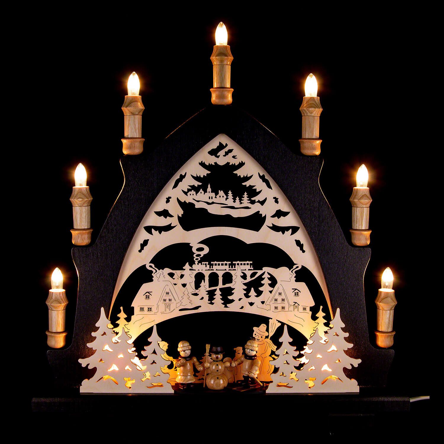 Schwibbogen Schwibbogen Winterkinder (43x45cm) von Kunstgewerbe Lenk & Sohn