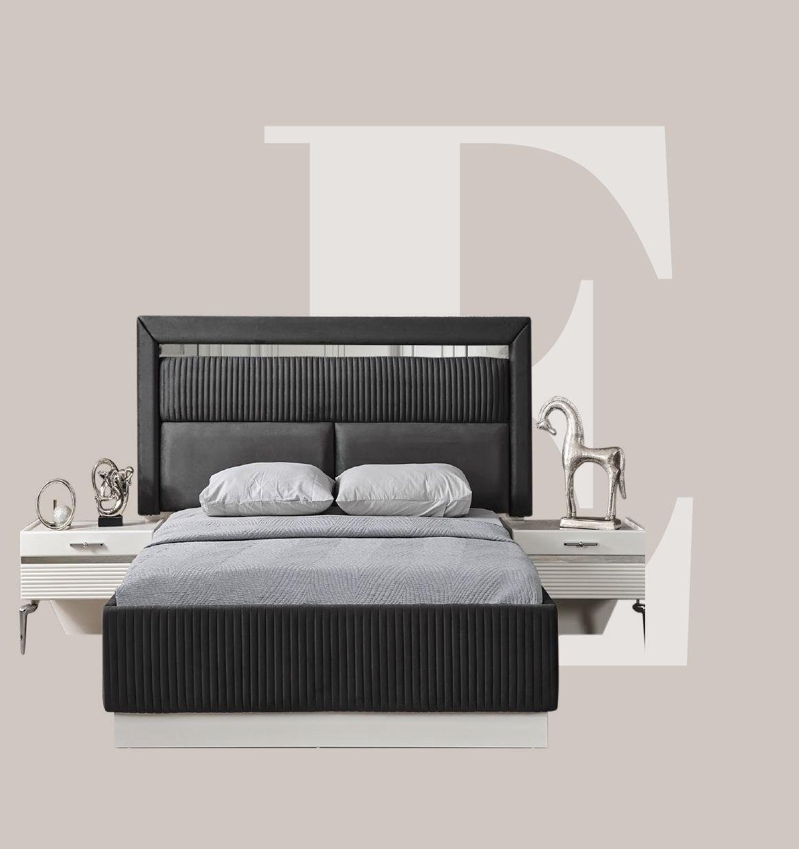 JVmoebel Bett Modern Betten Luxus Schlaf Zimmer Neu Bett Design Luxus Grau