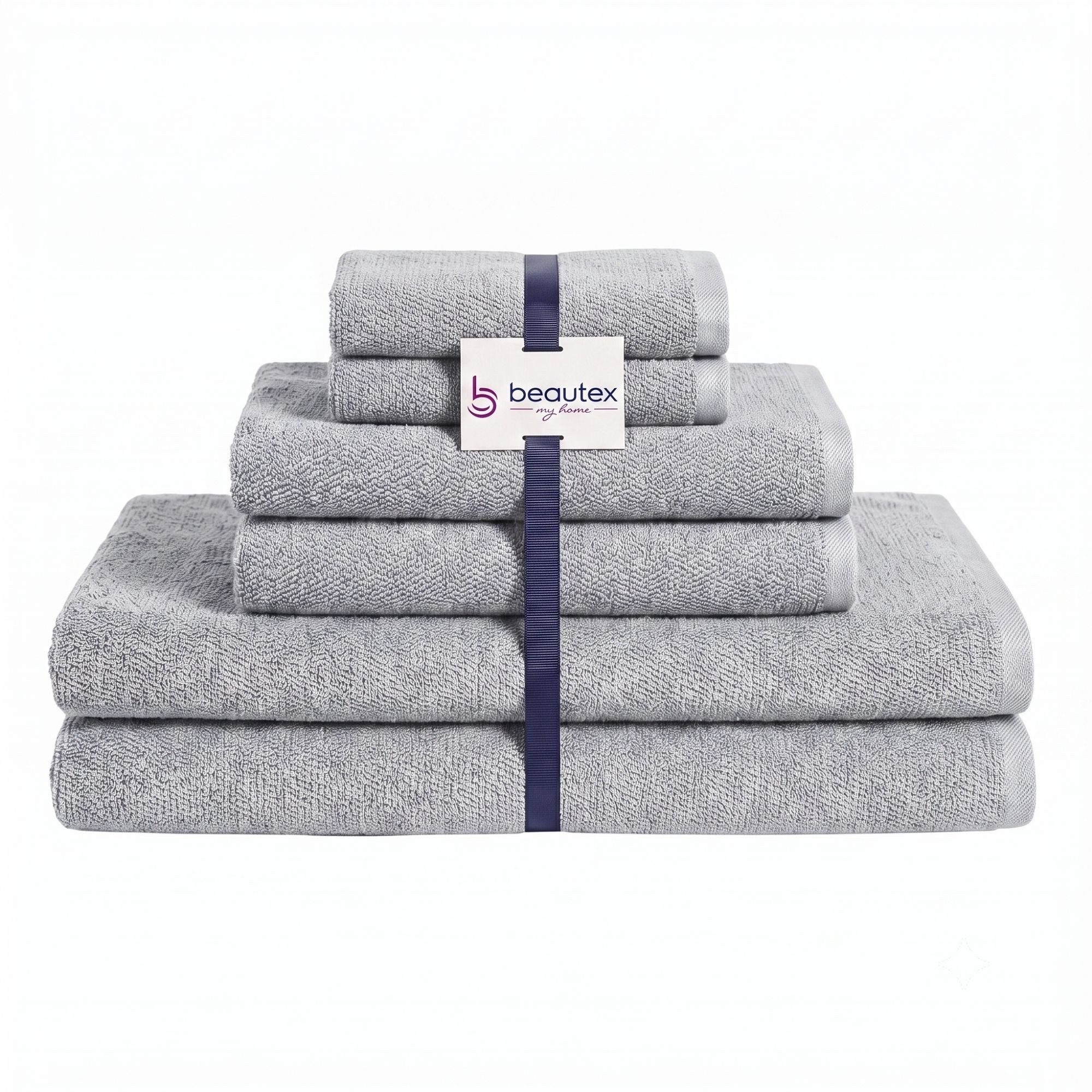 Beautex Handtuch Set, Premium Frottier Sets, 100% Baumwolle 550g/m², Multischlaufen-Optik, Frottier, saugstark, weich, flusenfrei, schnelltrocknend, schadstoffgeprüft