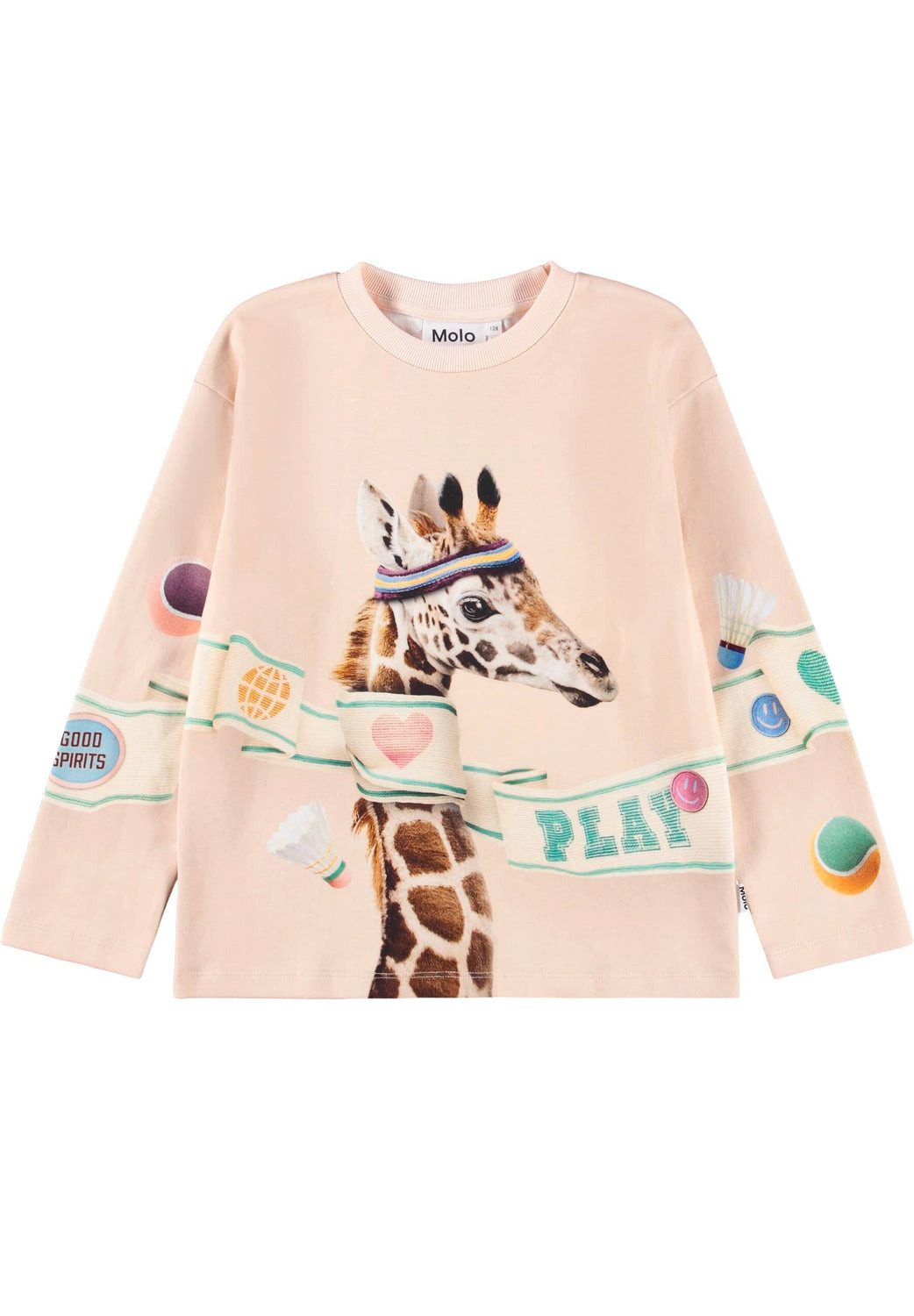 Molo Sweatshirt MOLO Sweatshirt Giraffe Mountoo Global Play beige rosa
