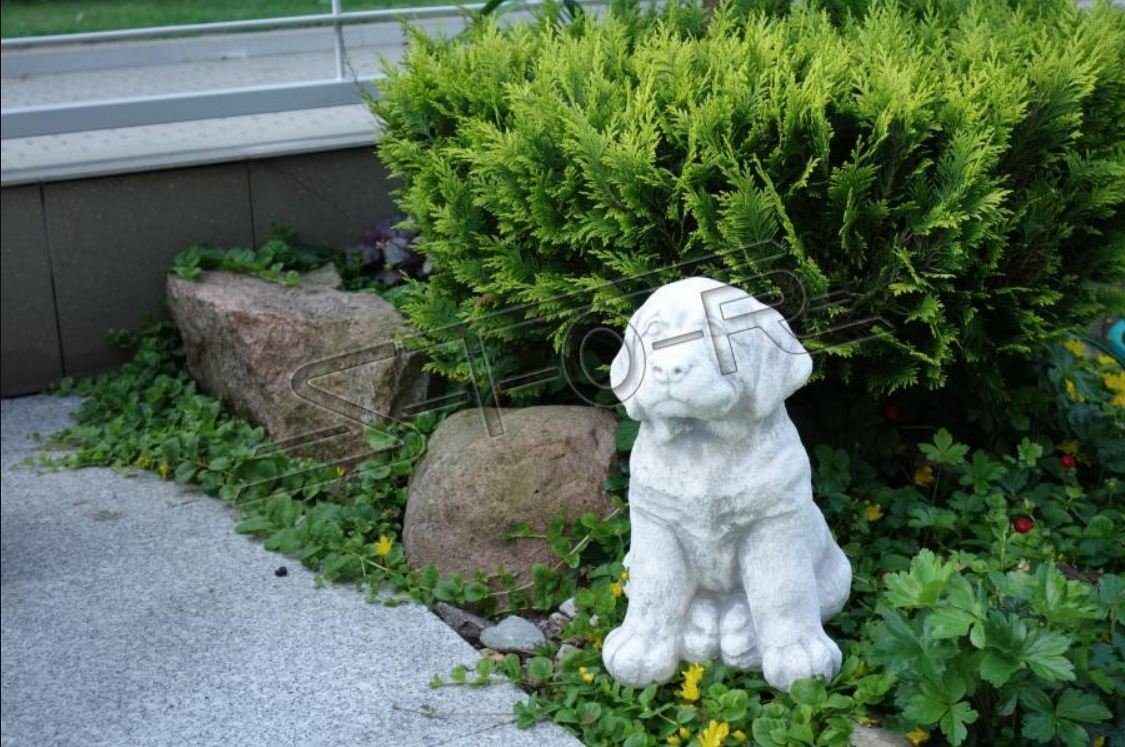 JVmoebel Skulptur Garten Dekoration Hund Terrasse Stein Figuren Figur Deko  Skulptur, Material: Massiver Steinguss