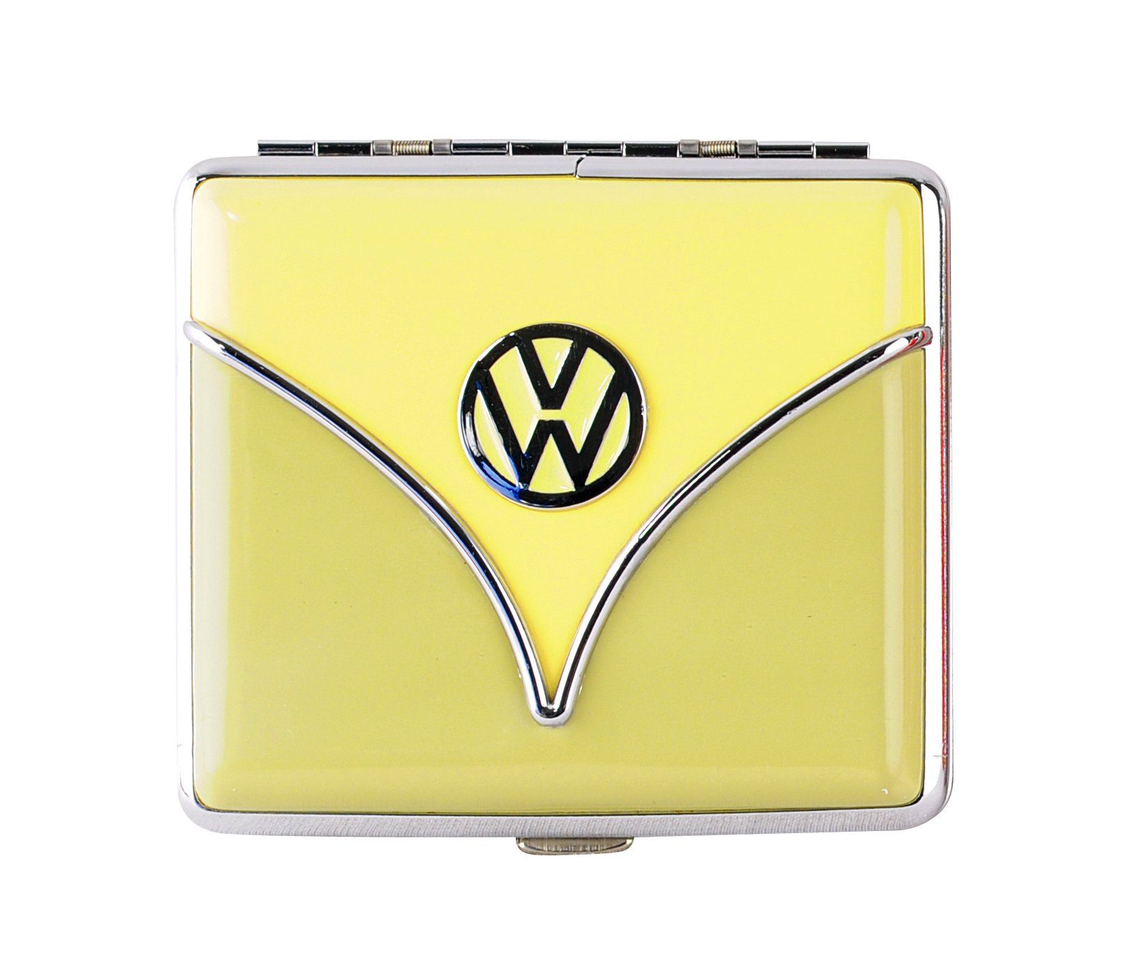 Etui ZIGARETTENETUI VW für 18 Zigaretten Bulli Bus Leder Metall 05 (Grün)