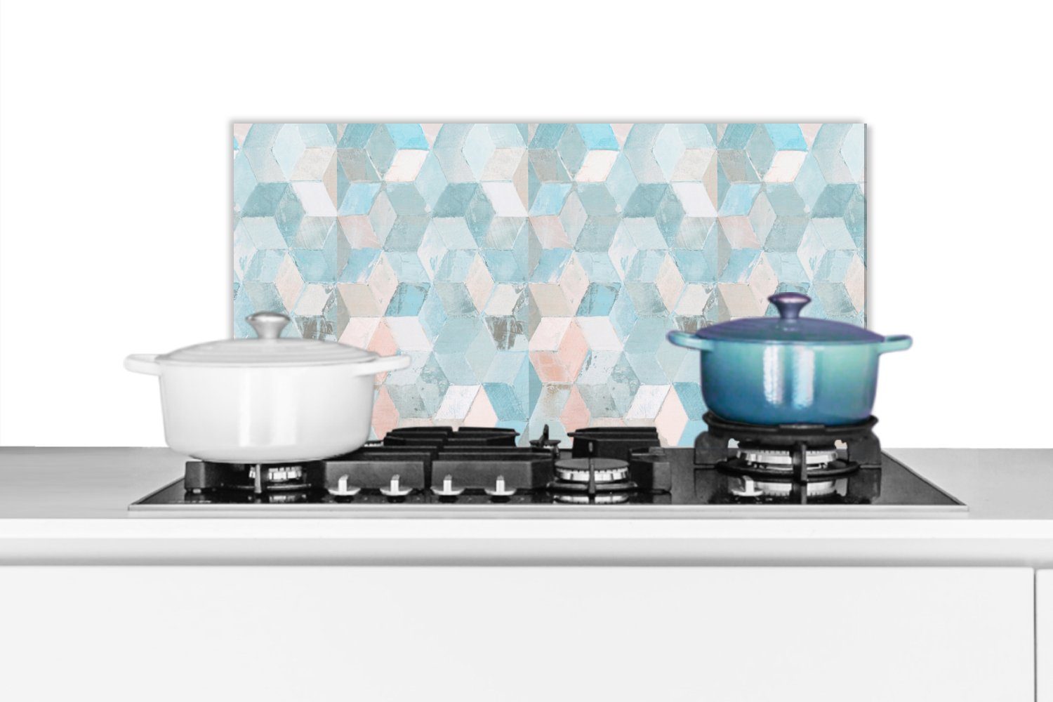 MuchoWow Küchenrückwand Kacheln - Pastell - Abstrakt - Design, (1-tlg), 60x30 cm, Wandschutz, gegen Fett und Schmutzflecken für Küchen