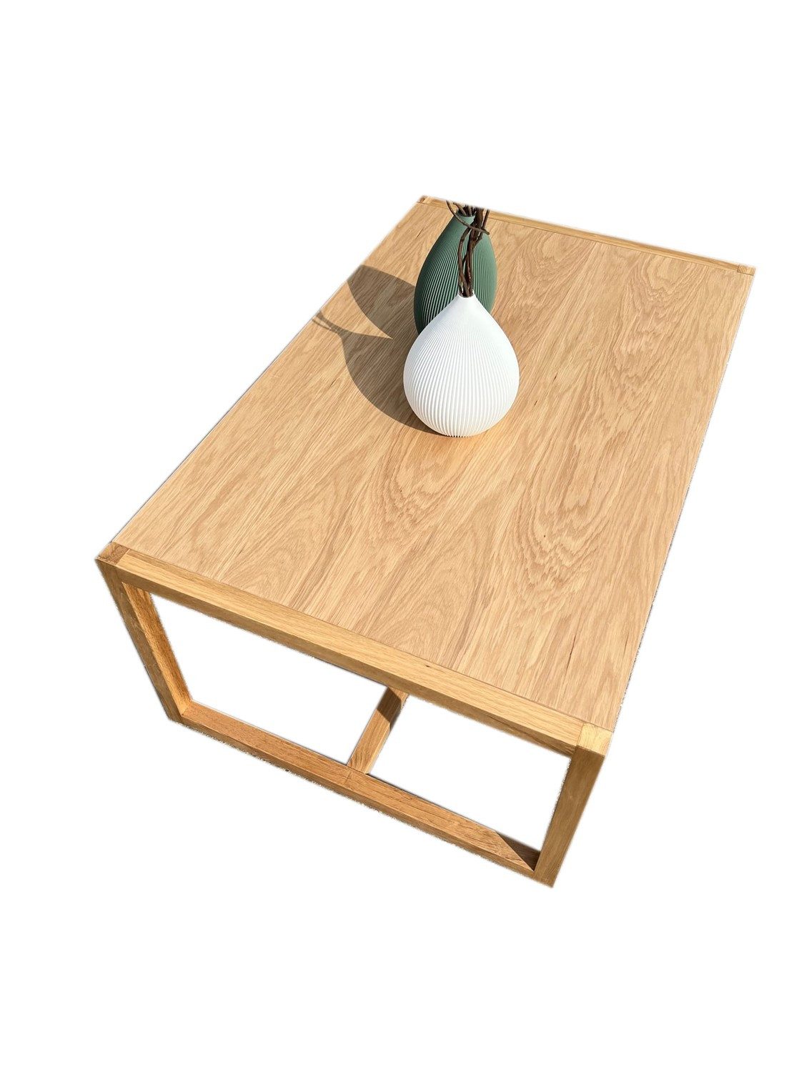 Natur24 Couchtisch Couchtisch Oslo 110x70x45cm Teilmassiv Eiche – Bild 2 von 4