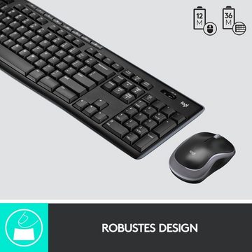 Logitech MK270 Kabelloses 8 Sondertasten Tastatur- und Maus-Set, 2,4 GHz kabellos 2 Jahre Batterielaufzeit,Deutsches QWERTZ-Layout