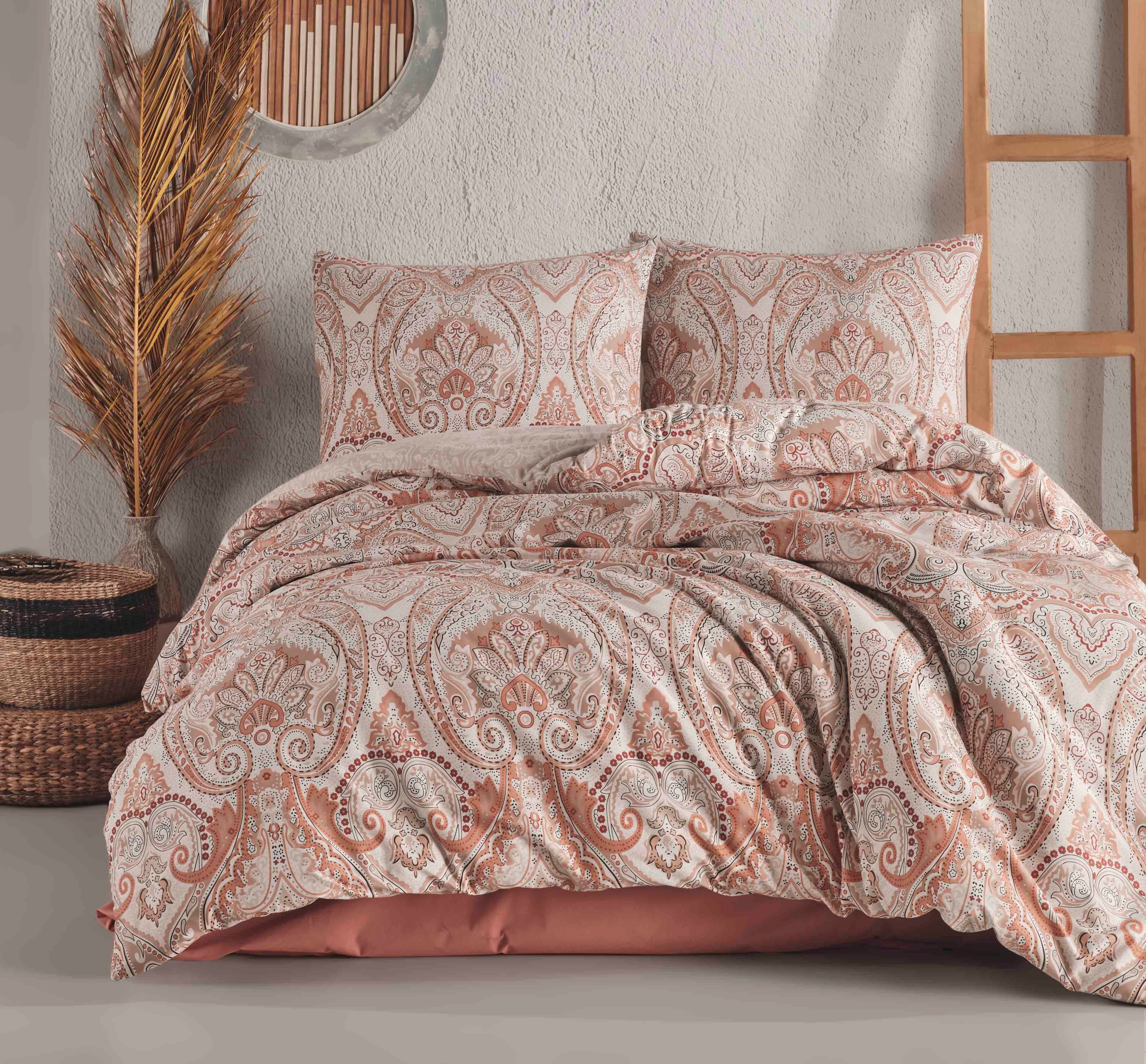 yadetextil Bettwäsche Bettwäsche 155x220 cm. Lachsfarbe 2 teilig set 100% Baumwolle/Renforcé, Renforce, 2 teilig, Lachsfarbe 100% Baumwolle/Renforcé wende barock bettbezug Alava