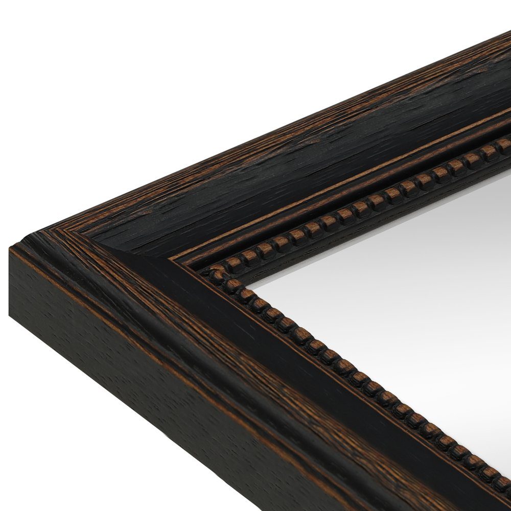 WANDStyle Wandspiegel H390, Landhaus Spiegel Schwarz 46x56 cm, Wandspiegel, Ganzkörperspiegel Groß