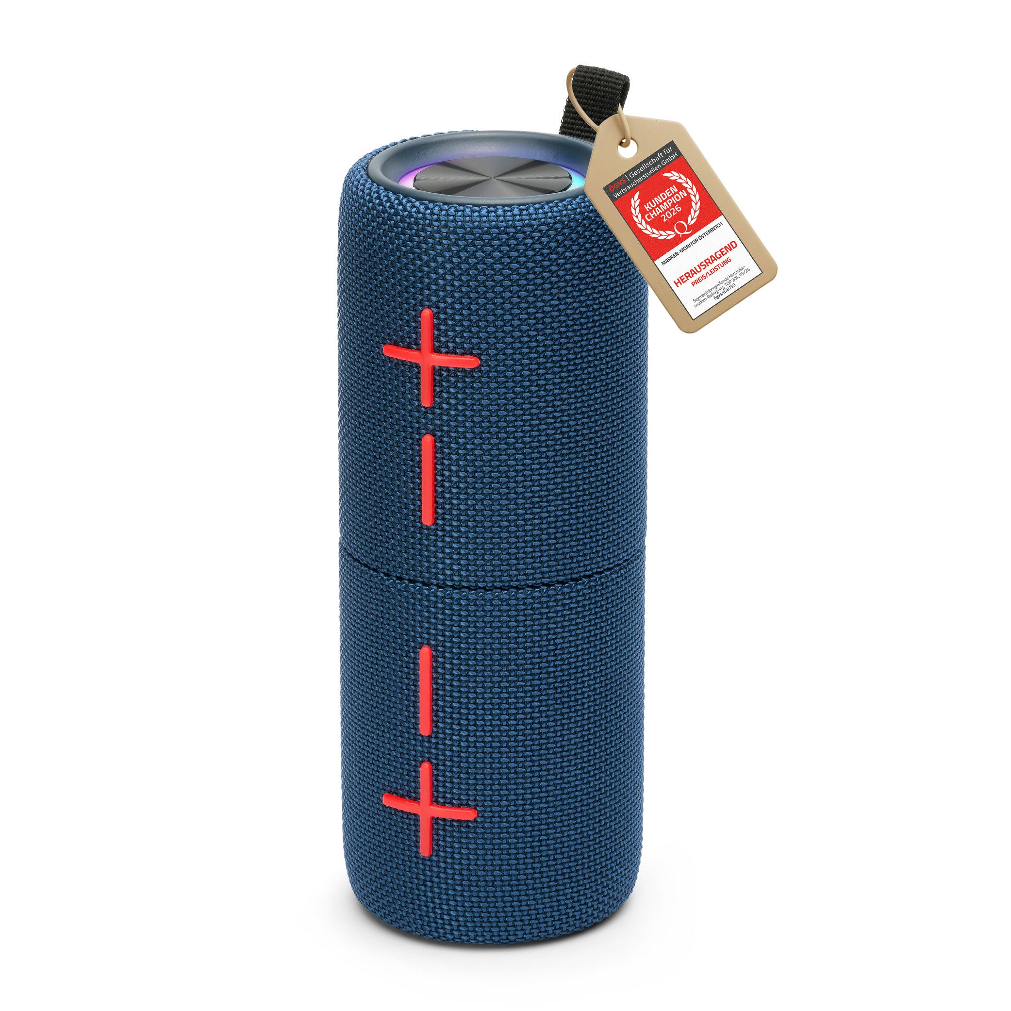 TZS FIRST AUSTRIA 2-in-1 Magnetisch, TWS, IPX5 spritzwassergeschützt, 2x5W RMS Bluetooth-Lautsprecher 2.0 Stereo (2x Monolautsprecher zu Stereo koppelbar) (Bluetooth, 10 W, FM-Radio, AUX-IN,10m Reichweit, USB-C, microSD, 1200mAh Akku)