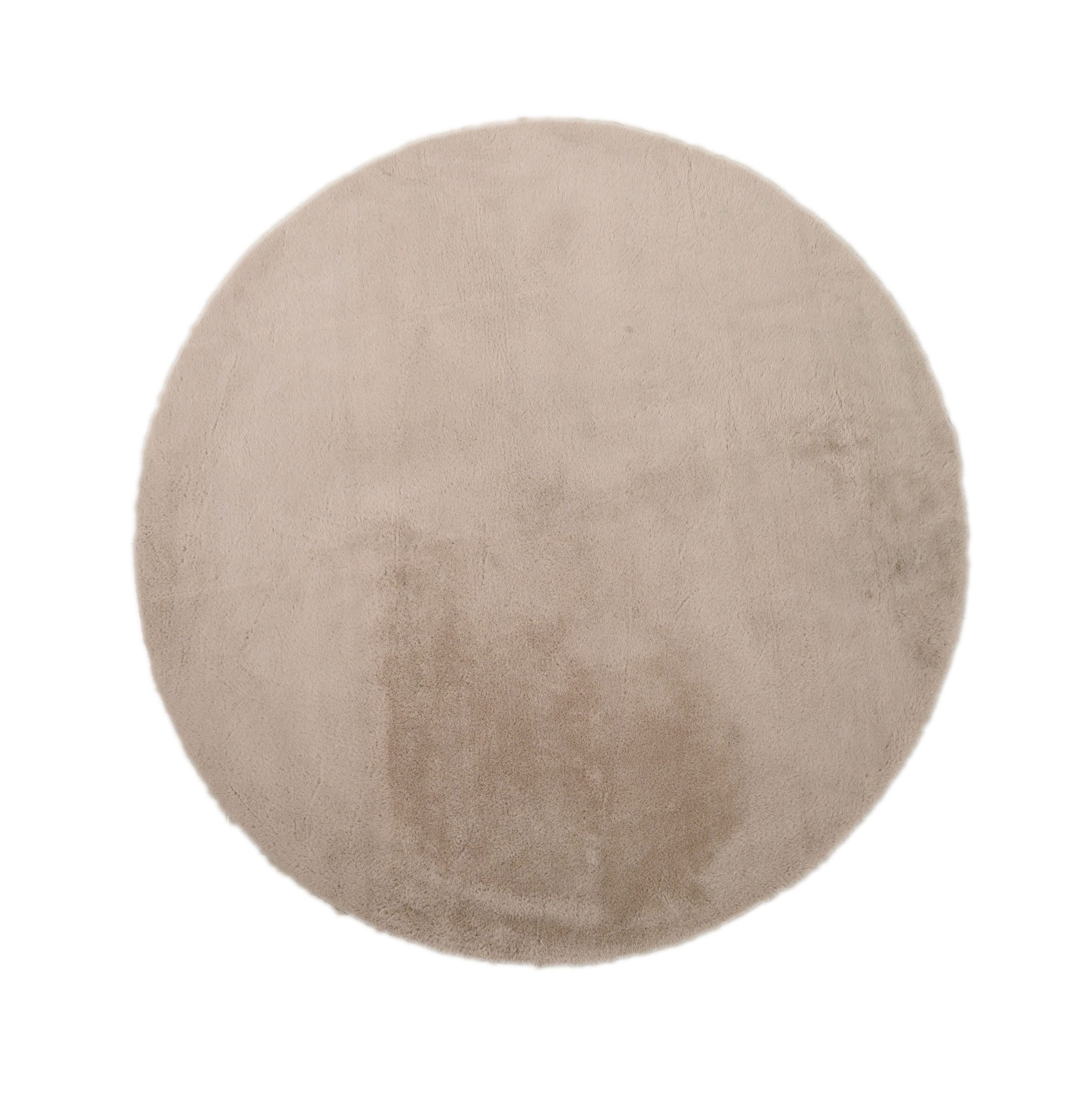 Vimoda Teppich Bobby, Anti Rutsch Waschbar, kuschelig, Rund, Höhe: 10 mm, Fellteppich Uni, Wohnzimmer, Schlafzimmer, Küche