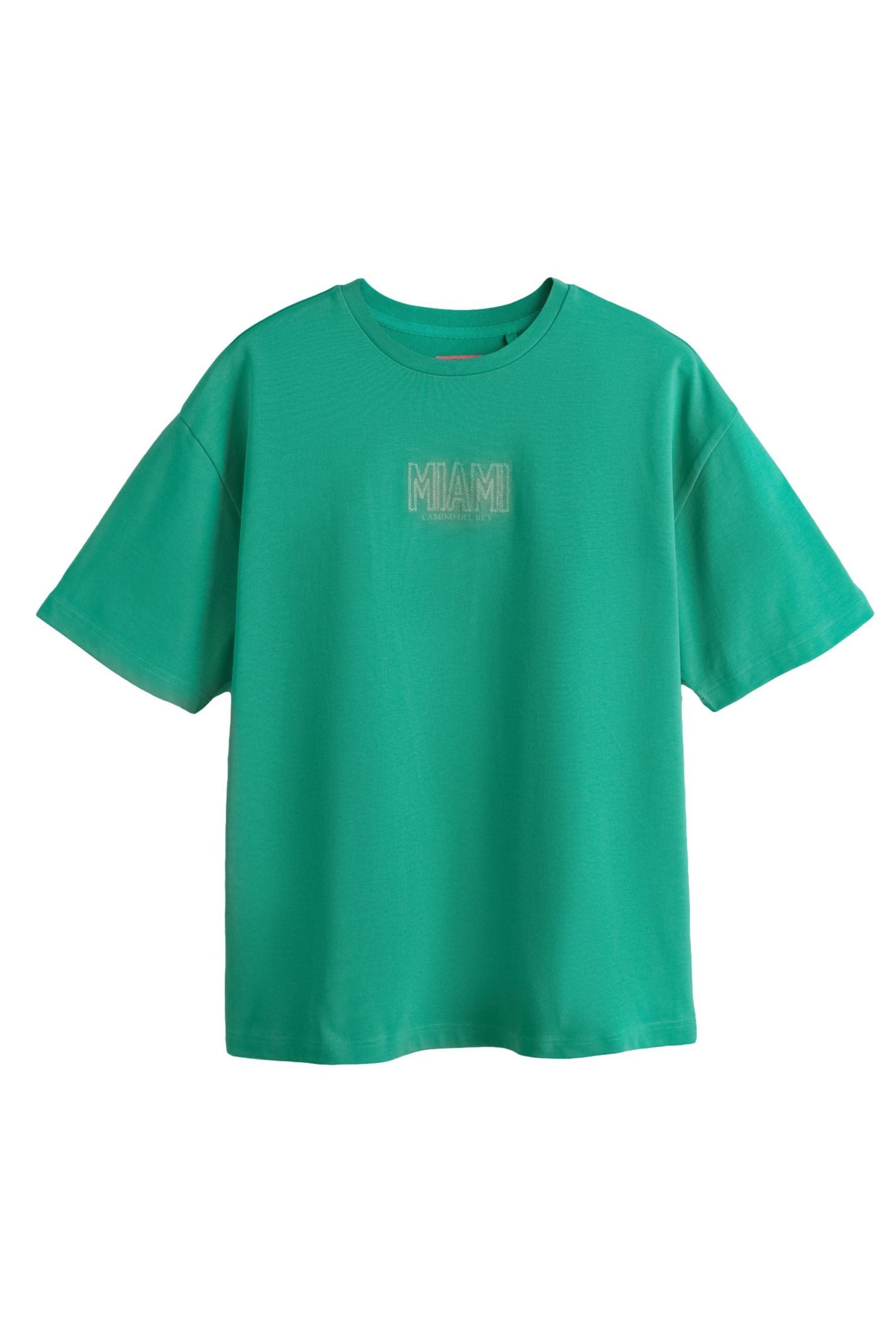 T-Shirt T-Shirt mit bestickter Grafik am Rücken