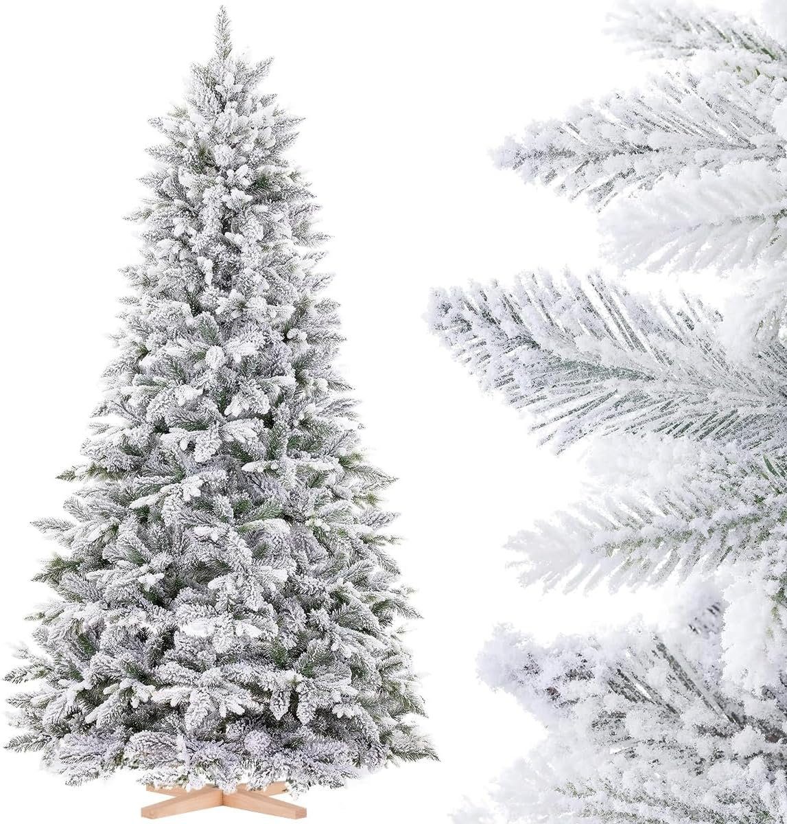 Fairytrees Künstlicher Weihnachtsbaum FT27, Nordmanntanne, beschneit