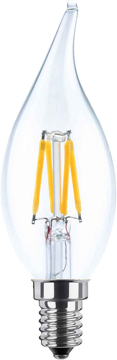 SEGULA LED-Leuchtmittel Vintage Line, E14, 1 St., Warmweiß, dimmbar, Kerze Windstoß klar, E14