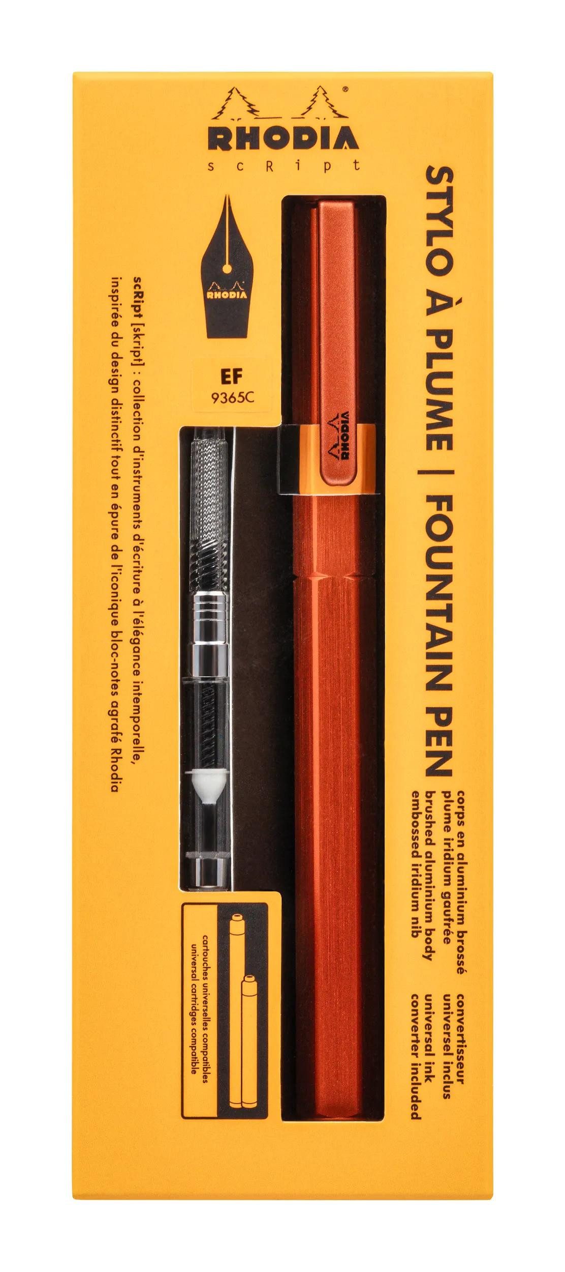 Rhodia Künstlerstift scRipt, Füllfederhalter, Federstärke EF - Orange 9365C, Füllfederhalter
