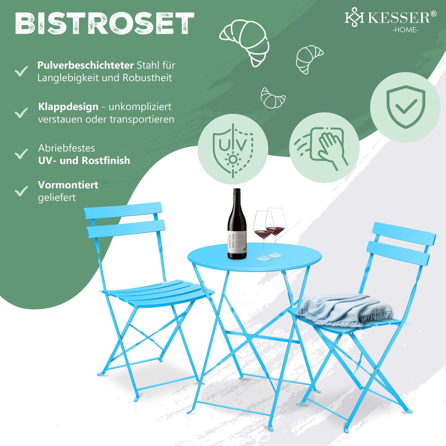 KESSER Bistrotisch, Bistro-Set 3-teilig Bistrotisch mit günstig online kaufen
