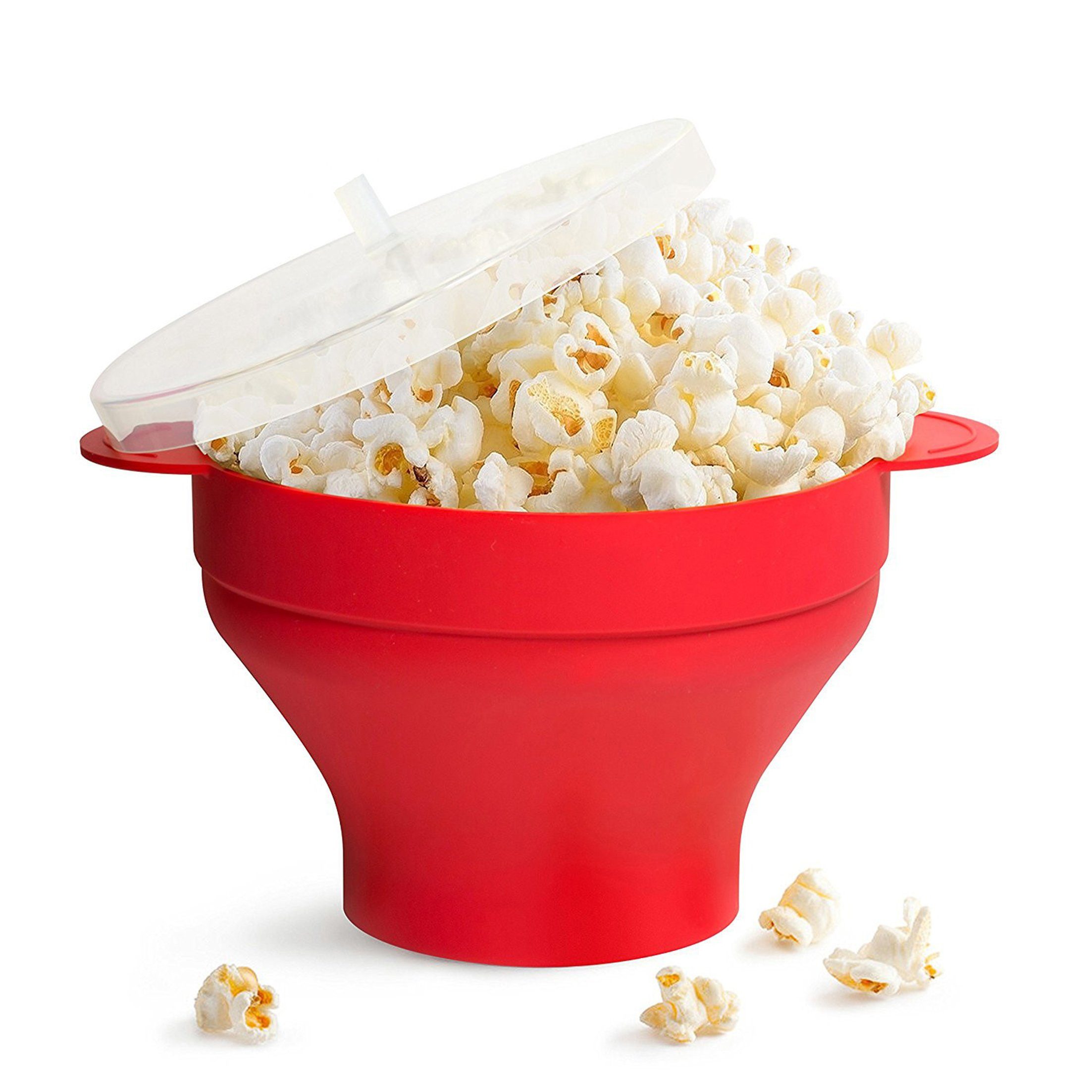 KÜLER Popcorn-Pfanne Popcornmaschine,Popcorn-Eimer,Mikrowellenfest,Rot