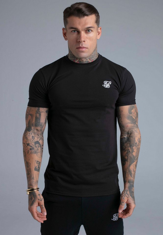 Siksilk T-Shirt SikSilk Herren Schwarzes Essentials T-Shirt