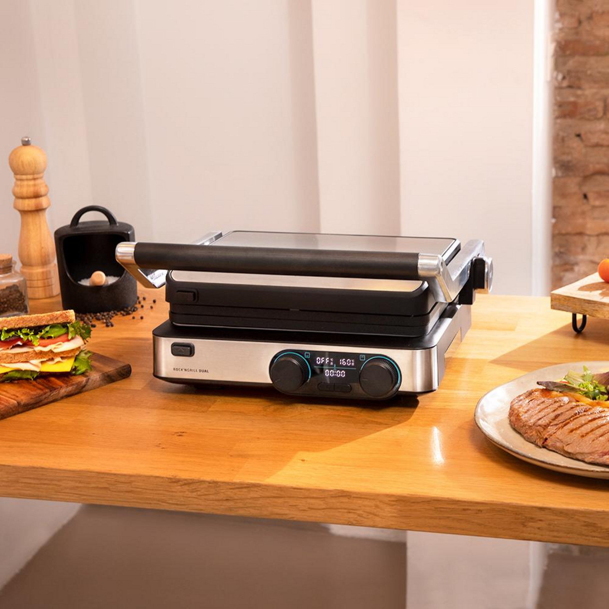 Cecotec Elektrogrill Cecotec Kontaktgrill Rock'Ngrill Dual, (2.000