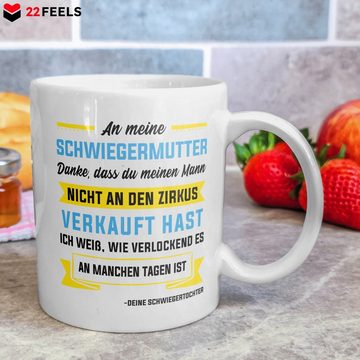 22Feels Tasse Schwiegermama Geschenk von Schwiegertochter Schwiegermutter Hochzeit, Keramik, Made in Germany, Spülmaschinenfest