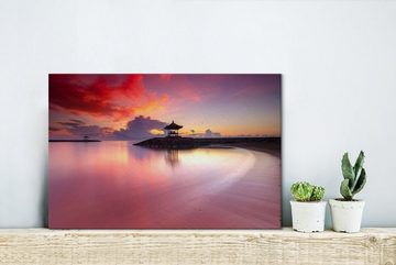 OneMillionCanvasses® Leinwandbild Sonnenuntergang - Strand - Himmel, (1 St), Wandbild Leinwandbilder, Aufhängefertig, Wanddeko, 30x20 cm