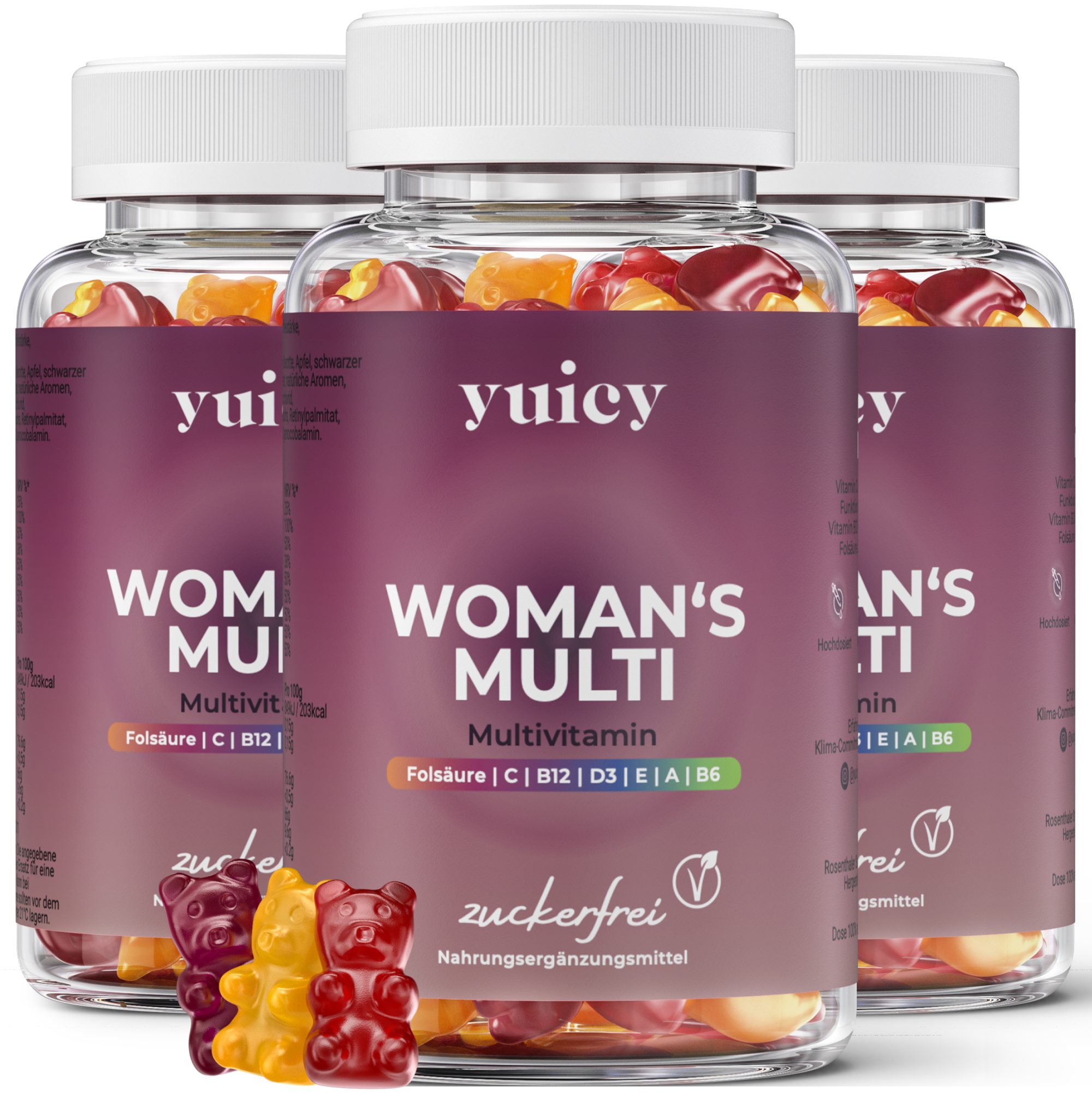 yuicy Woman's Multivitamin für Frauen - Vitamine für Gesundheit & Vitalität Gummies, 180 St., 360 g