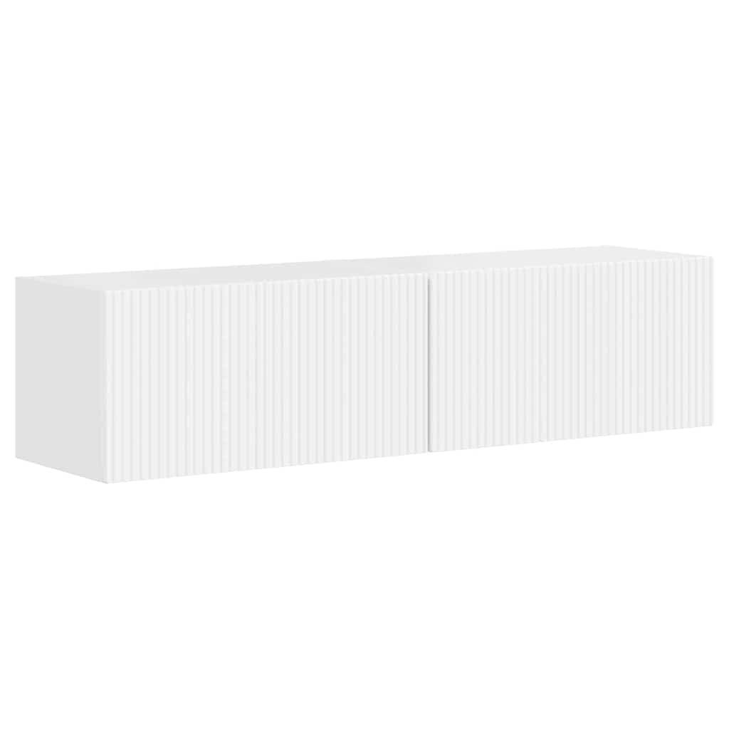 vidaXL TV-Wand TV-Wandschrank 2 stk. Glänzend Weiß Holzwerkstoff, (2-St)