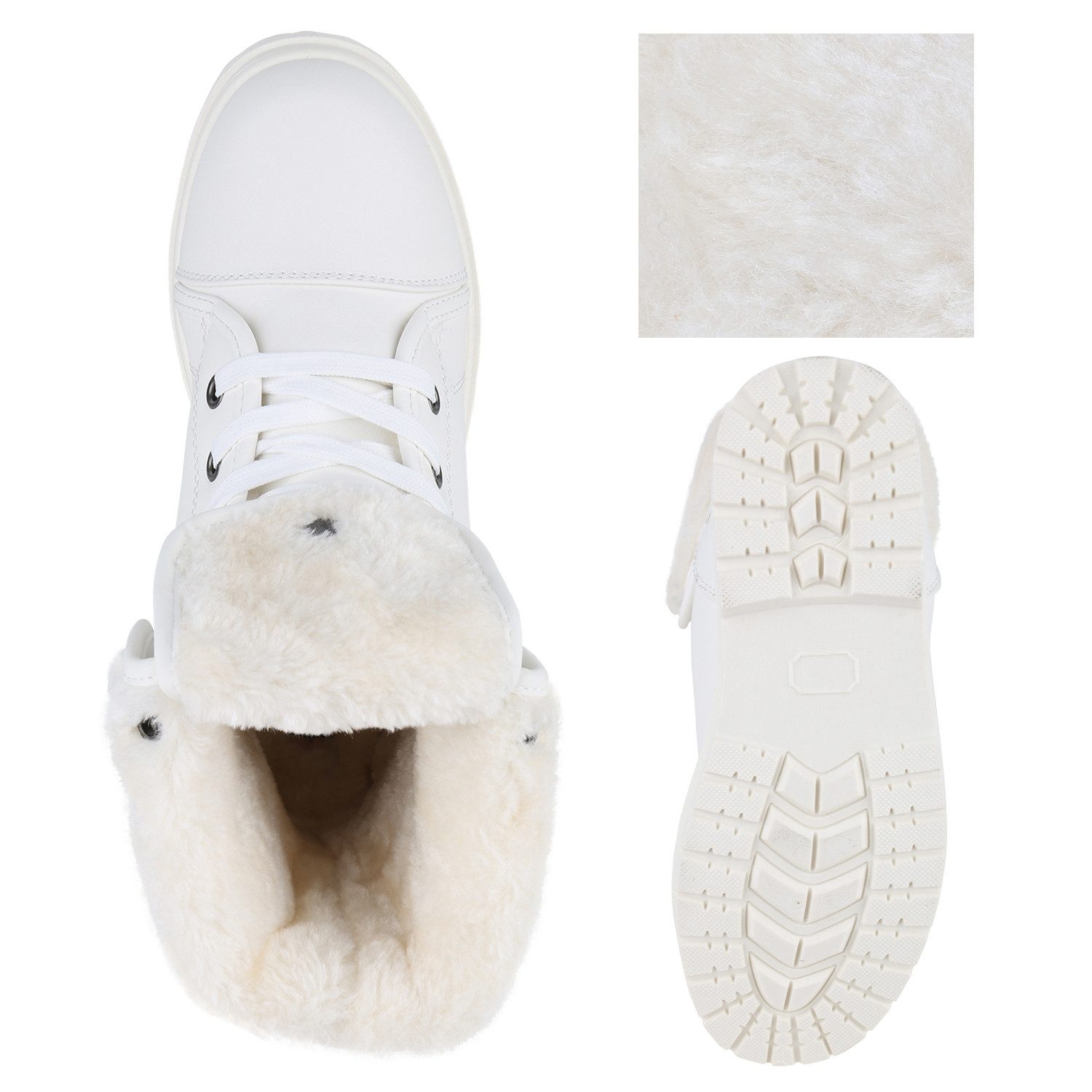 VAN HILL 840859 Sneaker Damen Sneaker High Chloe Warm gefütterte Winterschuhe mit Schnallen – Bild 4 von 4