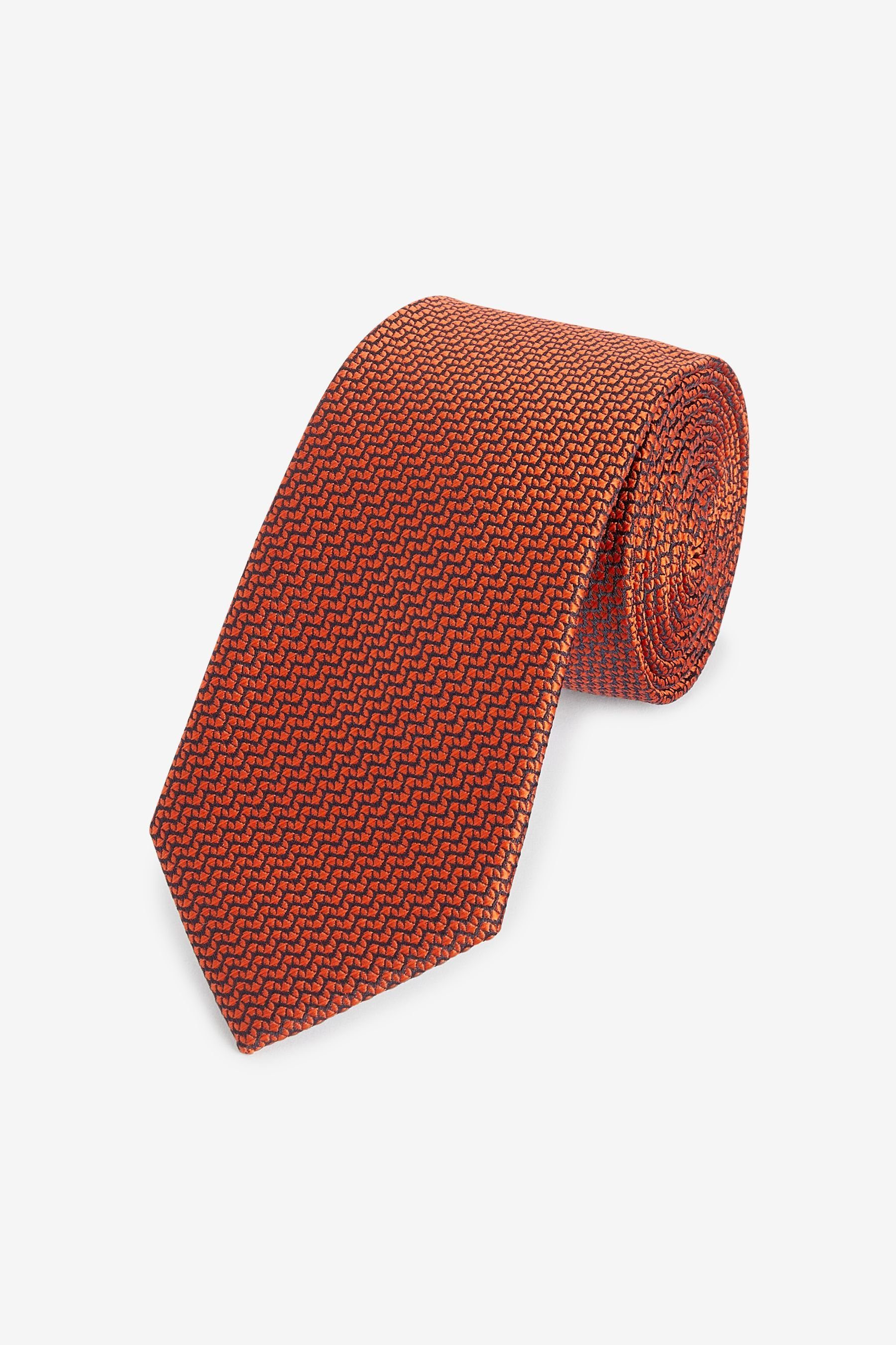 Next Krawatte Strukturierte Krawatte (1-St) Orange | Breite Krawatten