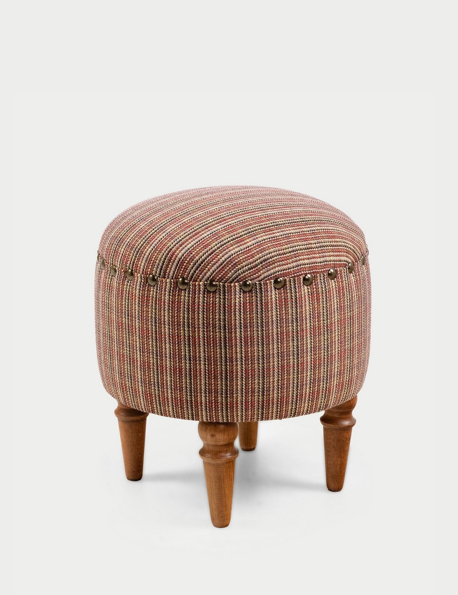 Skye Decor Pouf Saga Nostajik (1-St), Buchenholz-Gestell, Webstoff-Bezug, Walnussbeine