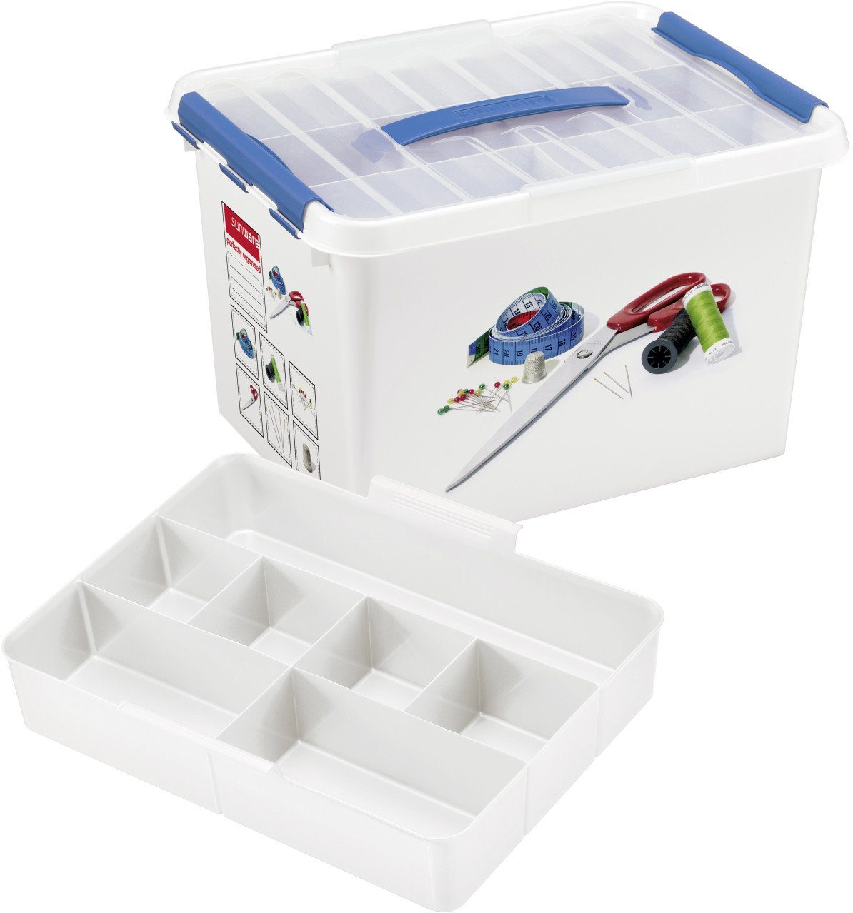 Aufbewahrungsbox Sunware Nähbox Q-Line inklusive Deckel 22L 40 x 30
