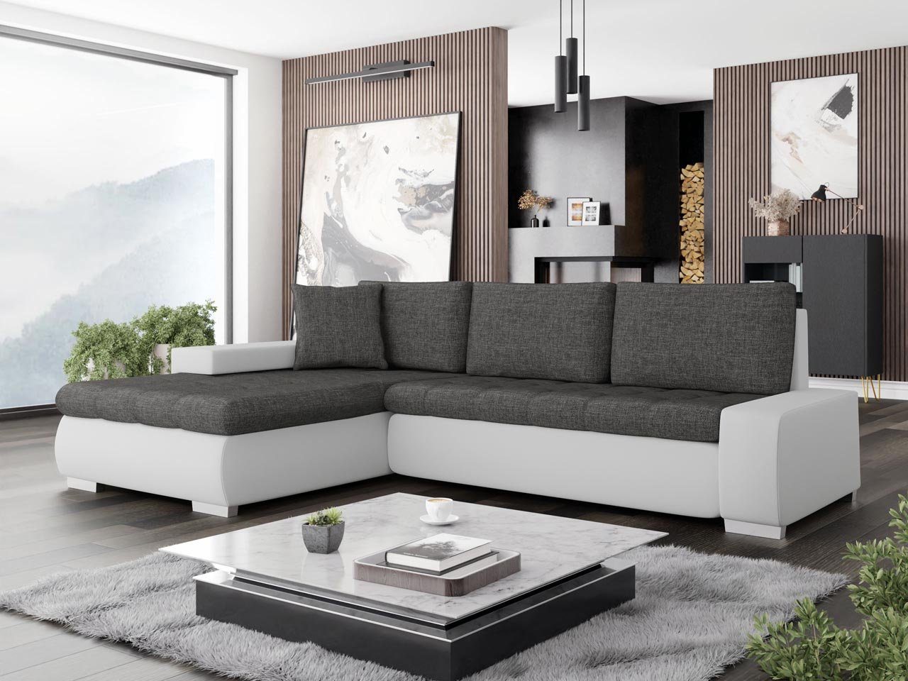 Ecksofa Universell Polsterecke Orkan MIRJAN24 Bettkasten, und L-Form mit Schlaffunktion Mini,