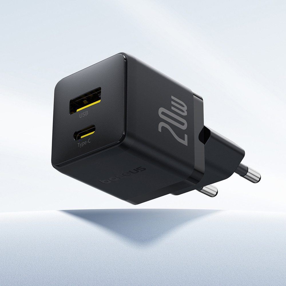 Baseus Baseus Palm 20W USB-C USB-A Wandladegerät Schwarz Smartphone-Ladegerät
