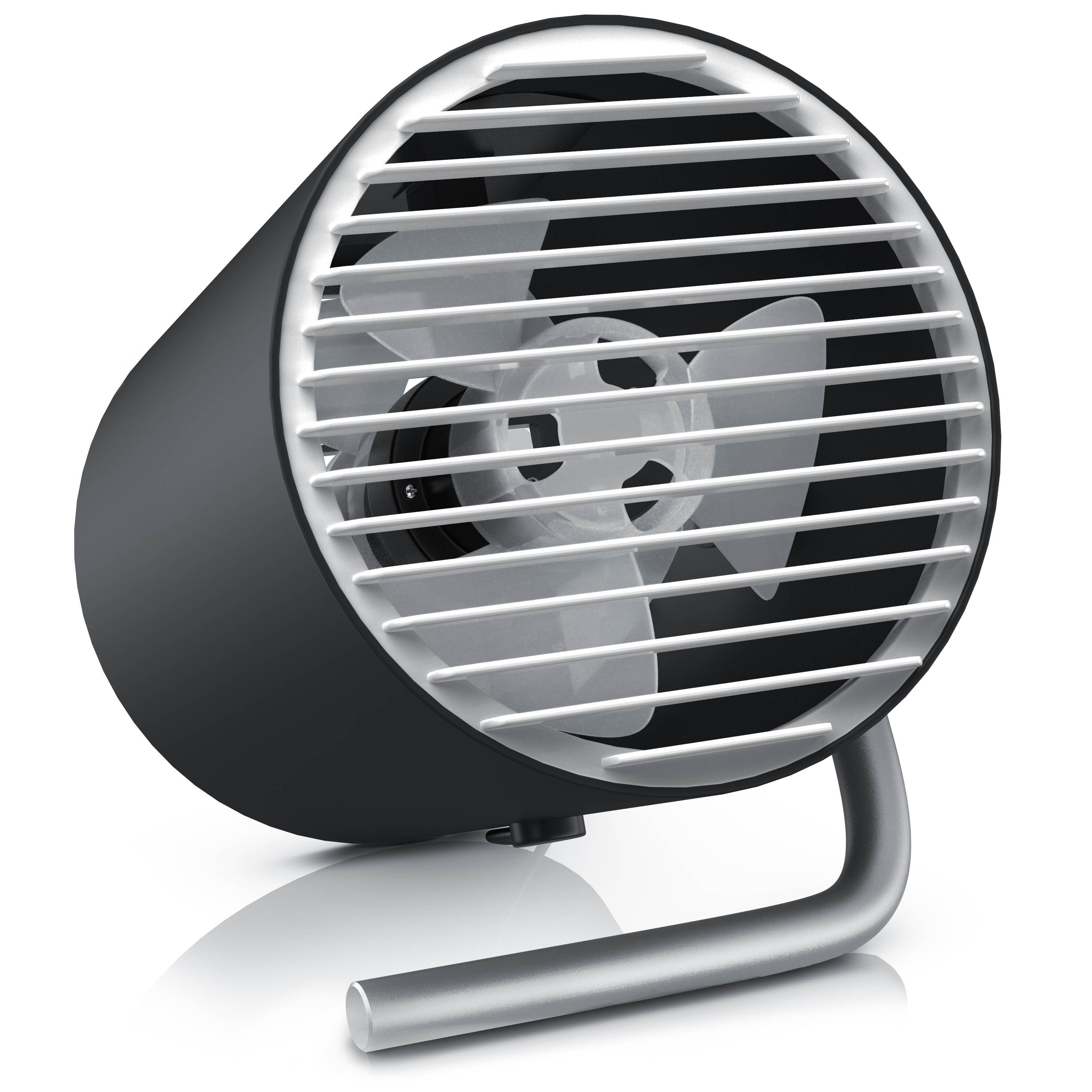 CSL Mini USB-Ventilator 2 Geschwindigkeitsstufen, leises Betriebsgeräusch, 30° Neigungswinkel, USB-Tischventilator, energiesparend 1 Watt, kompakter Miniventilator