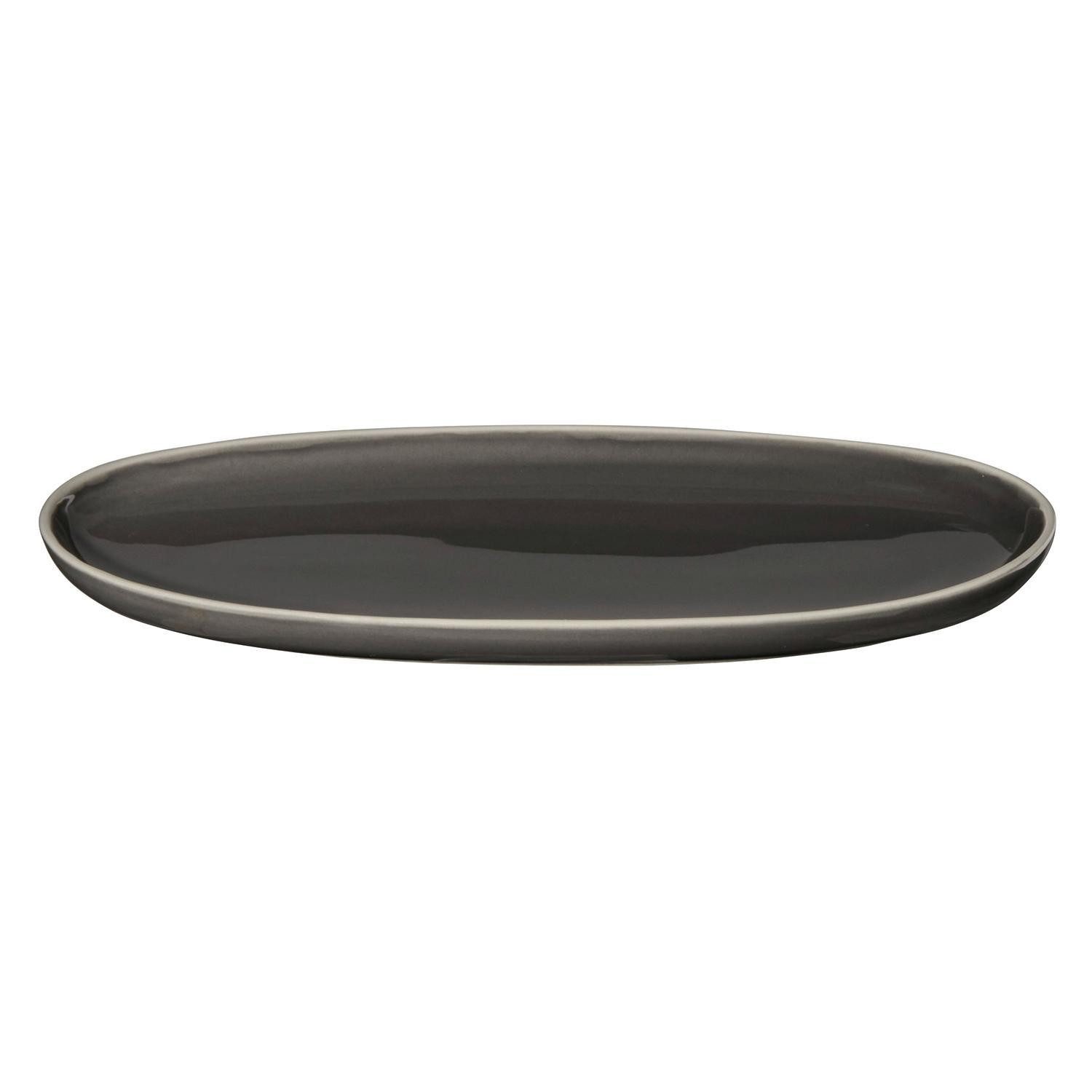 ASA SELECTION Teller Aperitifteller SEMANA, B 20 x T 10 cm, Schwarz, (1 St), aus Steinzeug