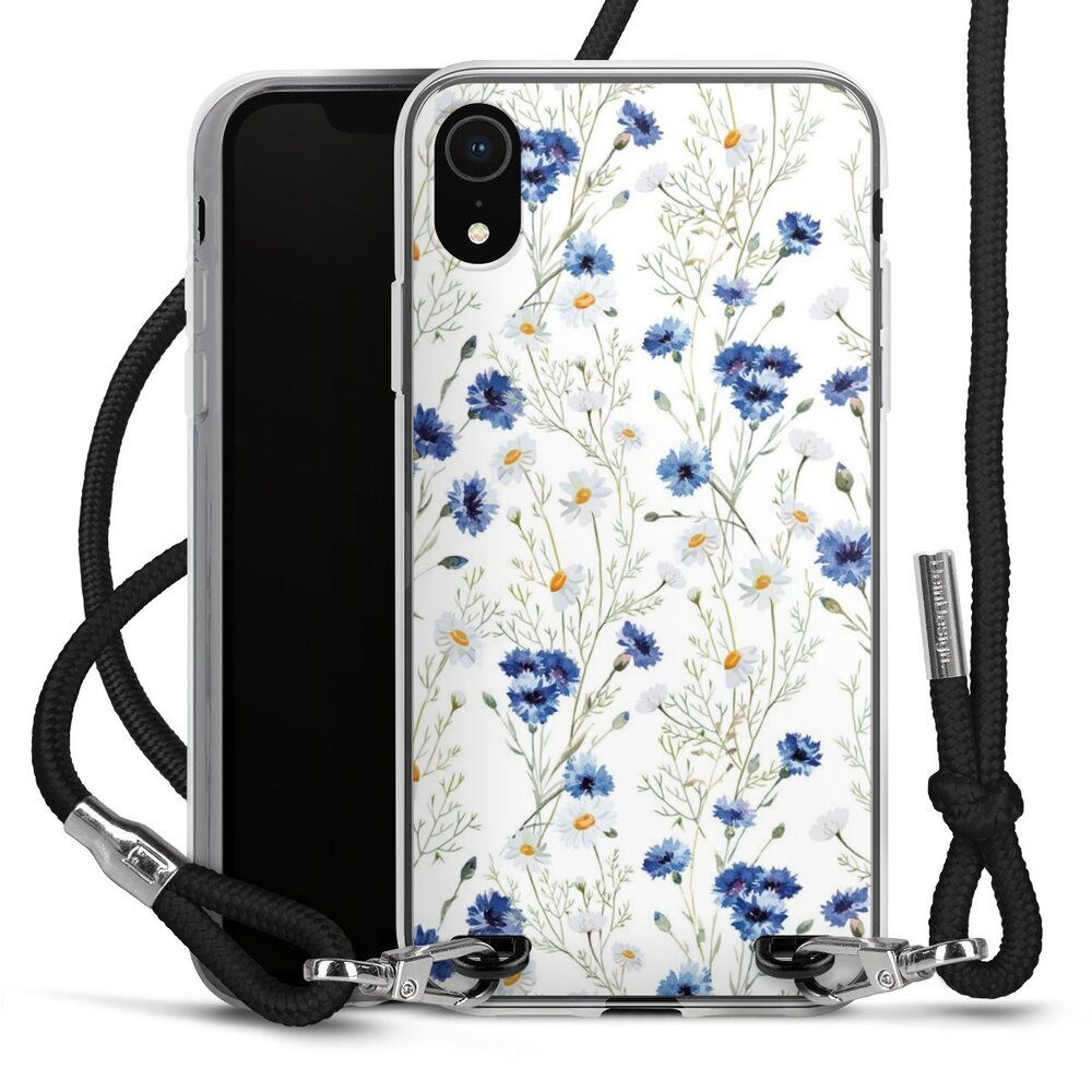 DeinDesign Handyhülle Muster Blume Blumen Flower Pattern 6, Apple iPhone Xr Handykette Hülle mit Band Case zum Umhängen