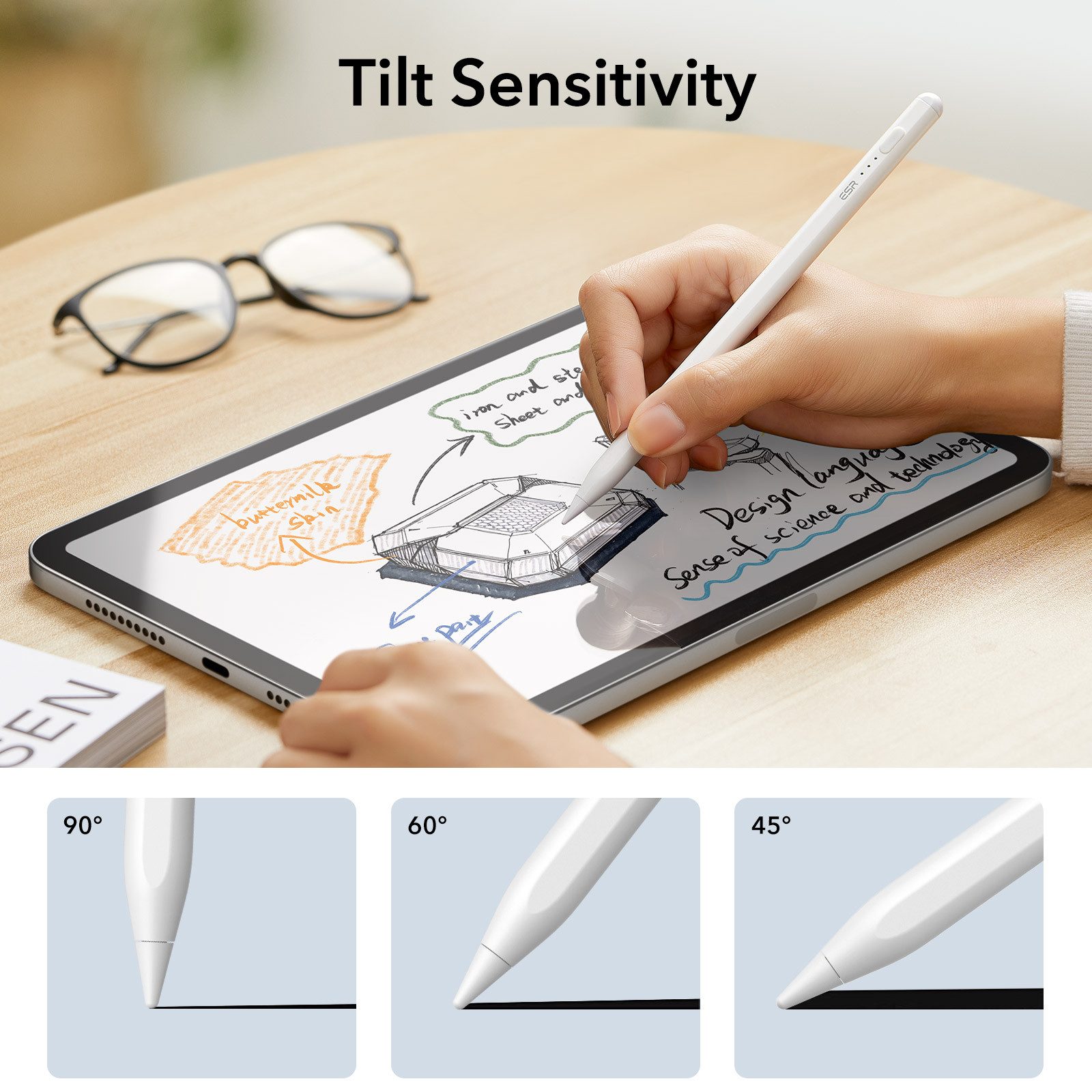 ESR Eingabestift Digital Pencil Stylus für Apple iPads (5-St., 3x Ersatzspitzen) 13 Stunden Nutzungsdauer – Bild 5 von 5