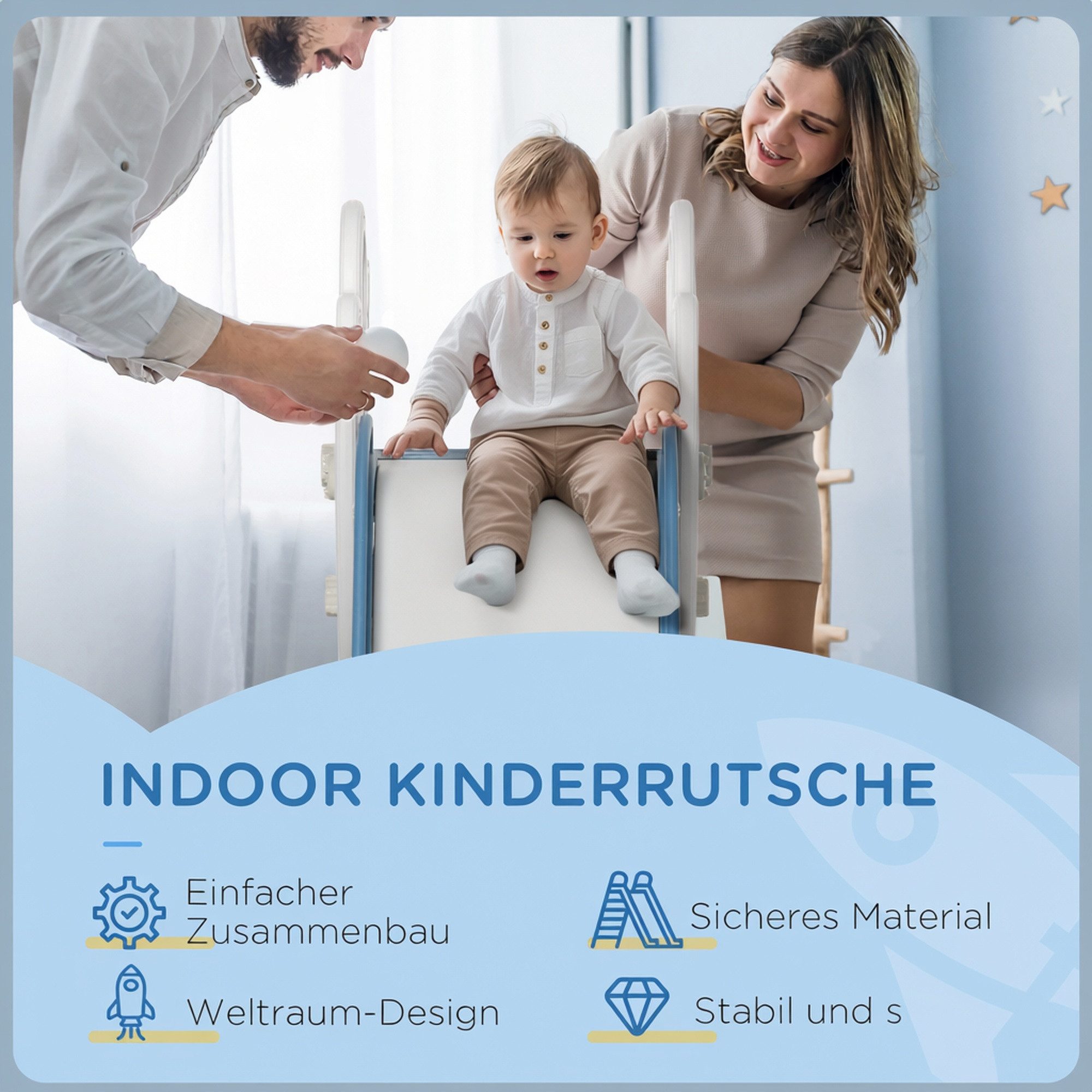 AIYAPLAY Rutscher Kinder Rutsche mit Raketen-Design, Leiter, Rutsche, (Gartenrutsche mit Raketen-Design, 1-tlg., Kinder Rutsche), mit Leiter, Rutsche, Griffen,  – Bild 4 von 5