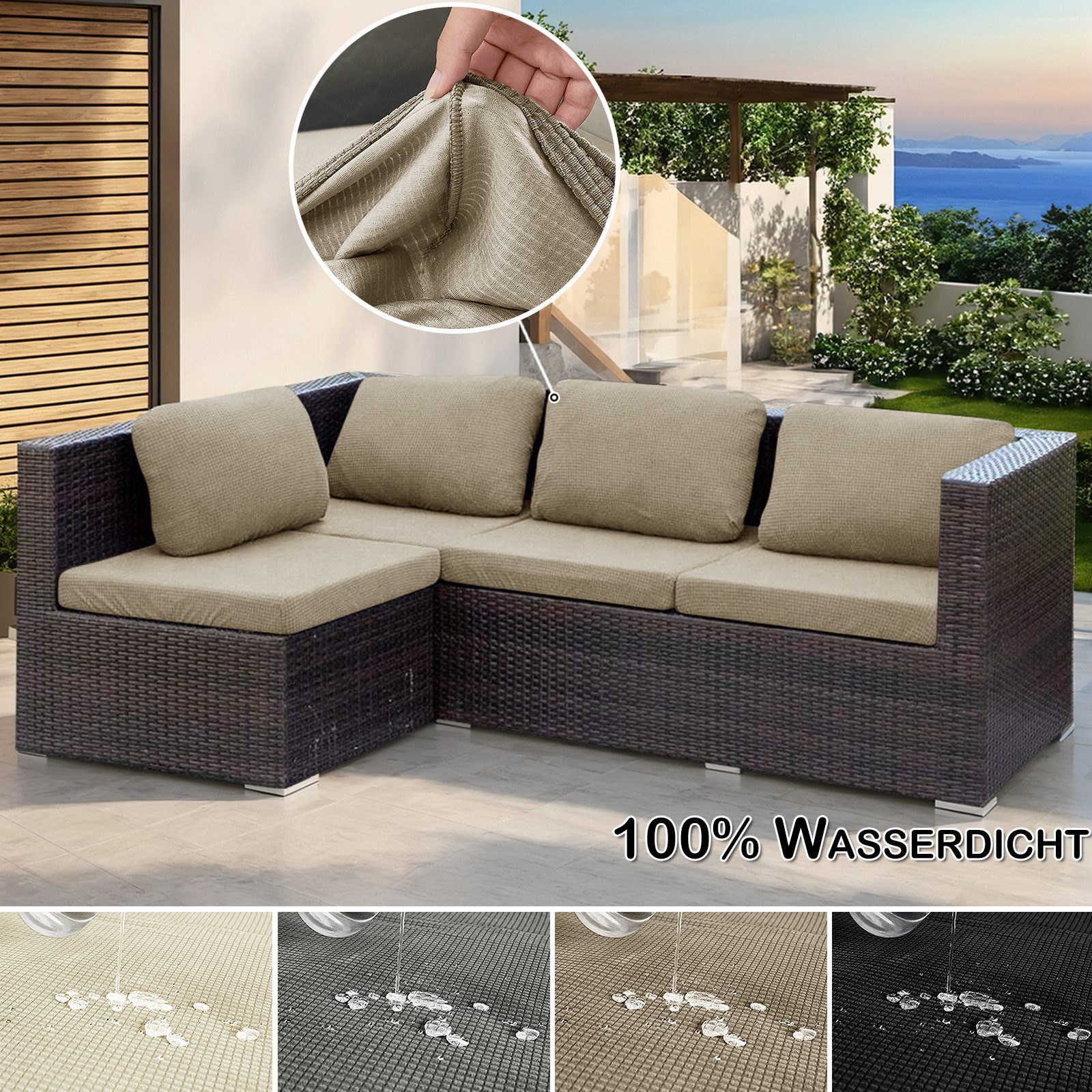Jibenhome Sofahusse Sofa Sitzkissenbezug, Wasserdichte Stretch günstig online kaufen