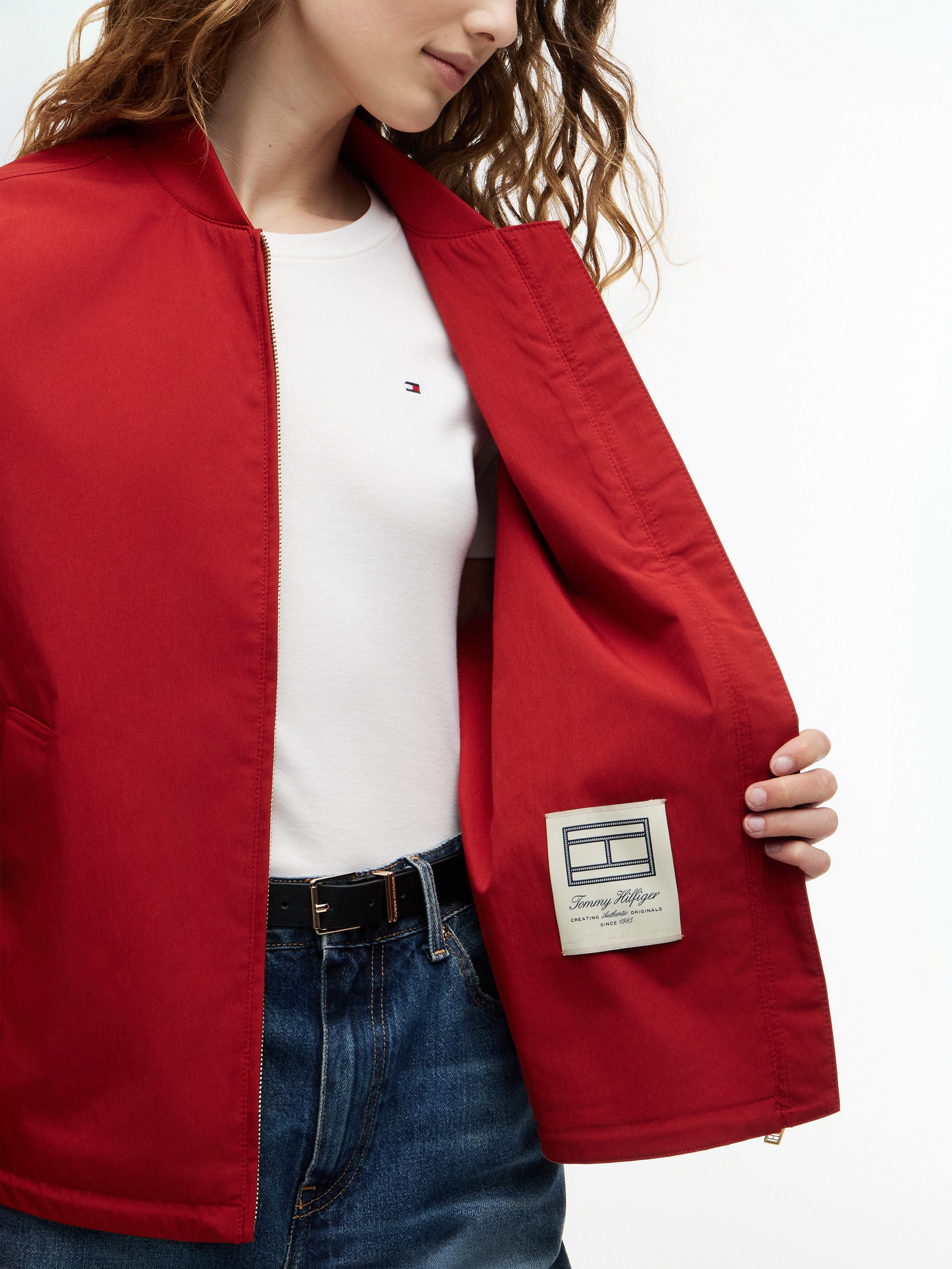 Tommy Hilfiger Bomberjacke COTTON BOMBER Baumwollmischung, mit Logostickerei – Bild 4 von 5