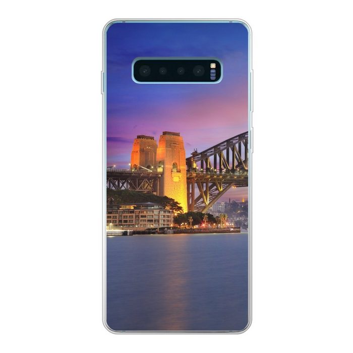 MuchoWow Handyhülle Skyline von Sydney und die Sydney Harbour Bridge in Australien Phone Case Handyhülle Samsung Galaxy S10 Lite Silikon Schutzhülle