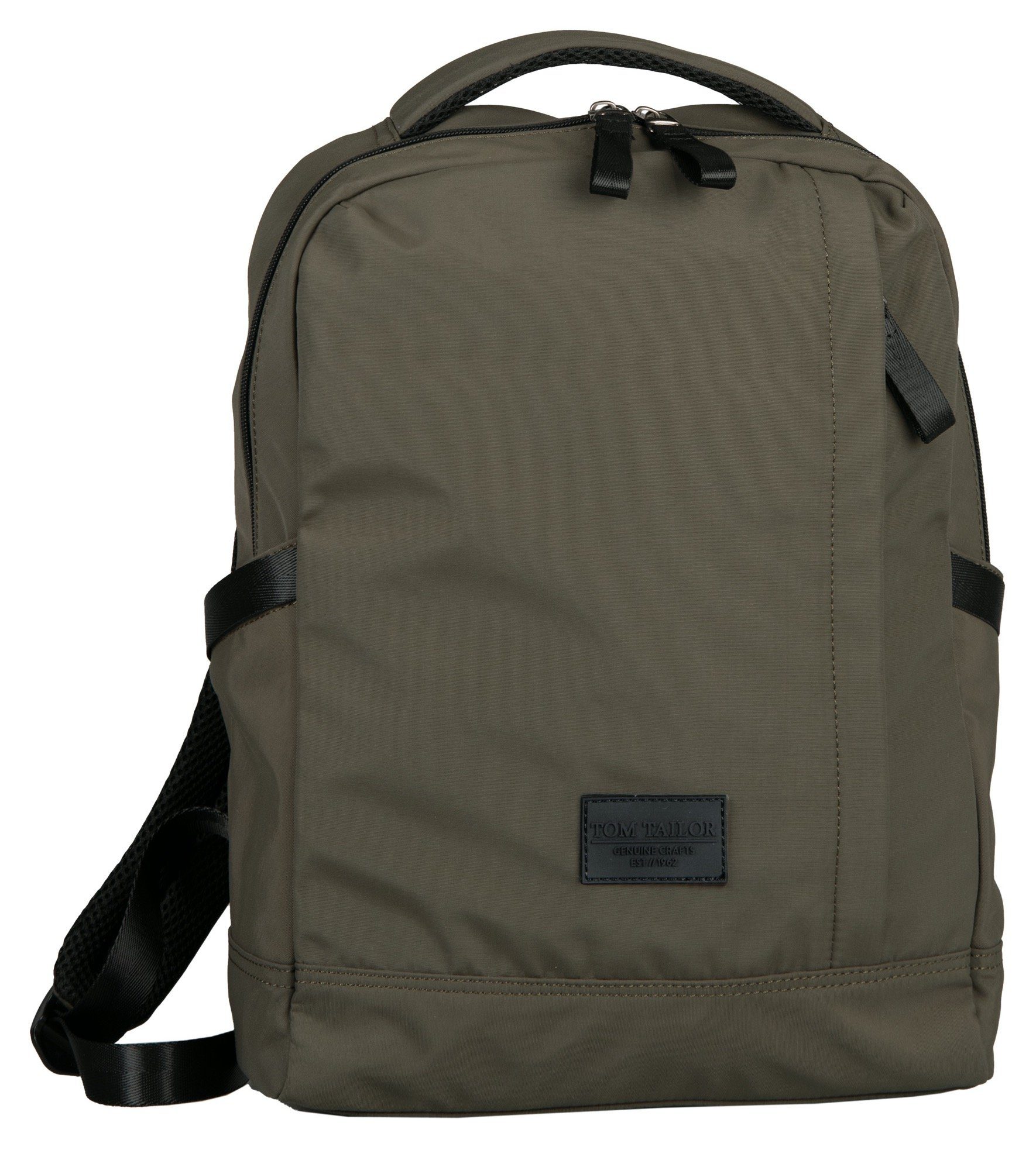 TOM TAILOR Rucksack Boston, aus strapazierfähigem Nylon mit Rubber-Logopatch und Webgurtdetails