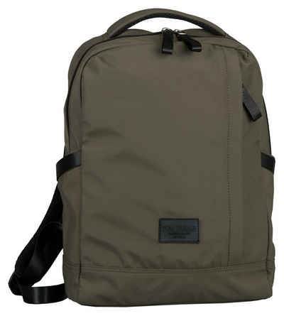 TOM TAILOR Rucksack Boston, aus strapazierfähigem Nylon mit Rubber-Logopatch und Webgurtdetails