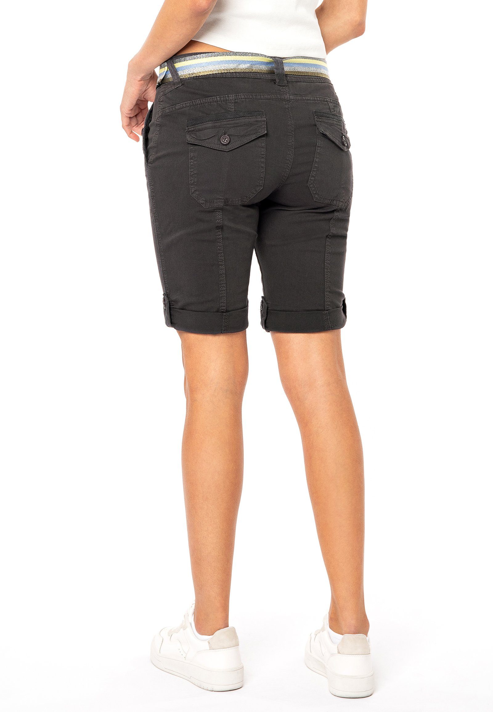 Fresh Made Bermudas Bermuda mit glänzendem Gürtel günstig online kaufen