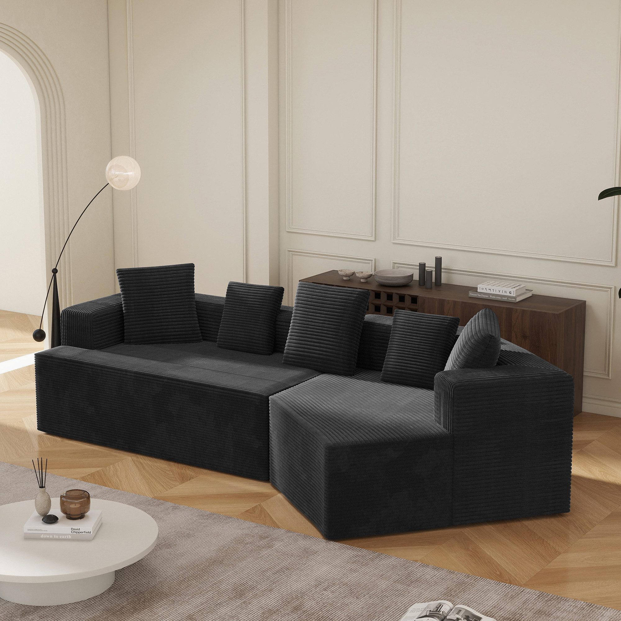 REDOM Sofa Modulares Cloud-Kombinationssofa, Lampenplush-Stoff, Flexibel für Wohnzimmer & Schlafzimmer, Komfort und Anpassungsfähigkeit für kleine Räume, mit Relaxfunktion