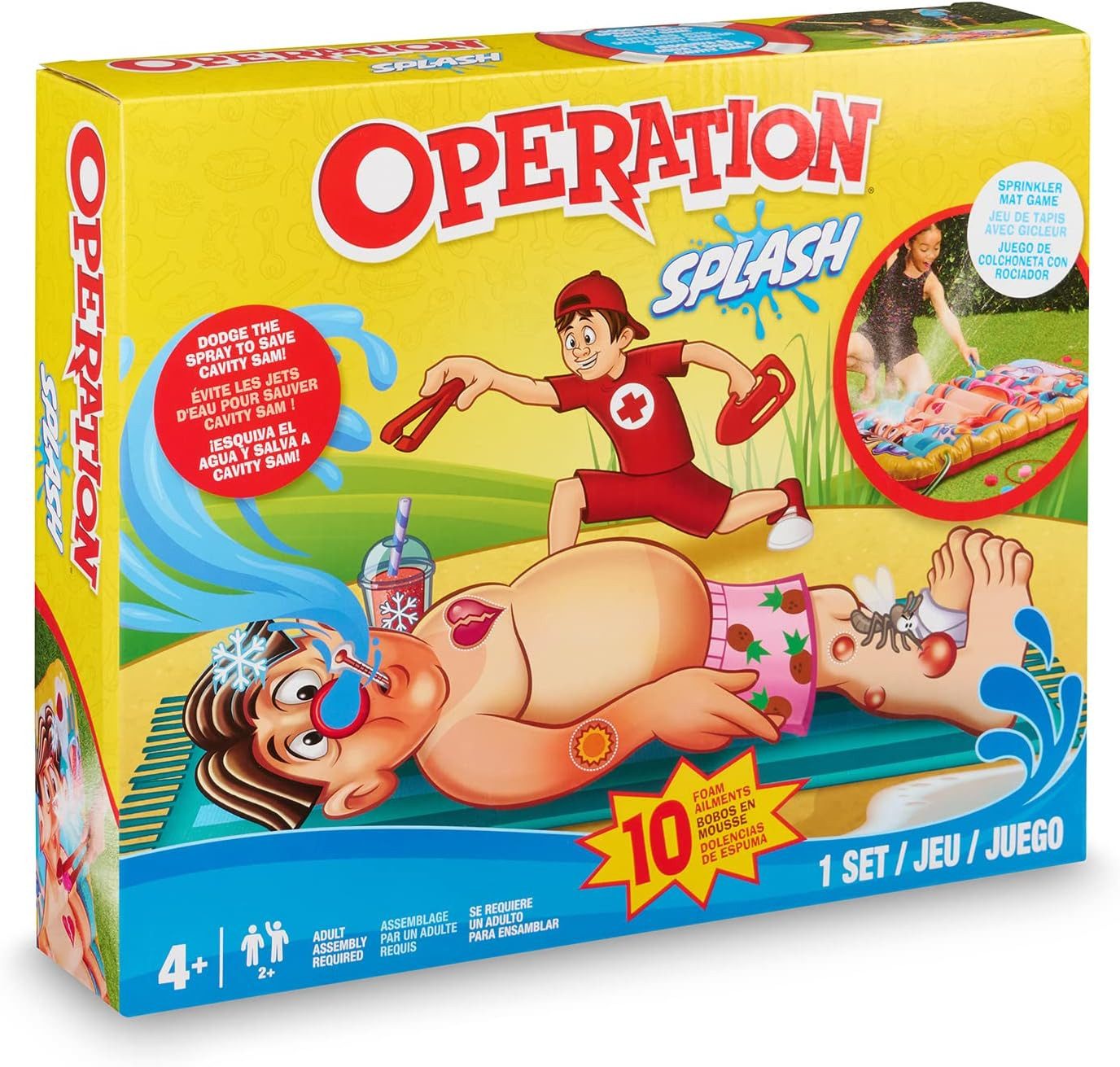 Hasbro Badespielzeug Operation Splash Spritzmatte Spielmatte Outdoor Spiel Kinder