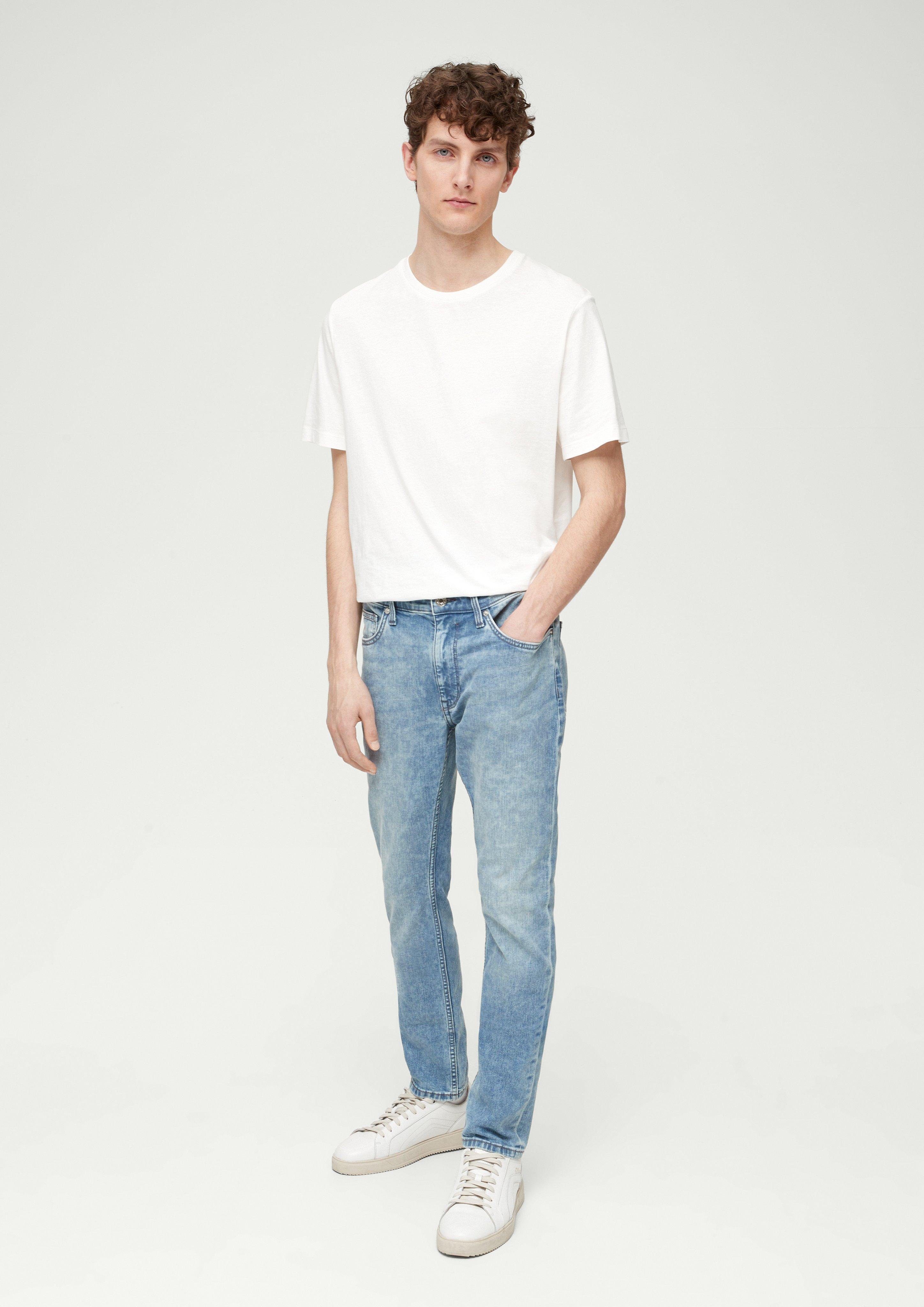 s.Oliver Stoffhose Jeans / Slim Fit / High Rise / Tapered Leg Waschung