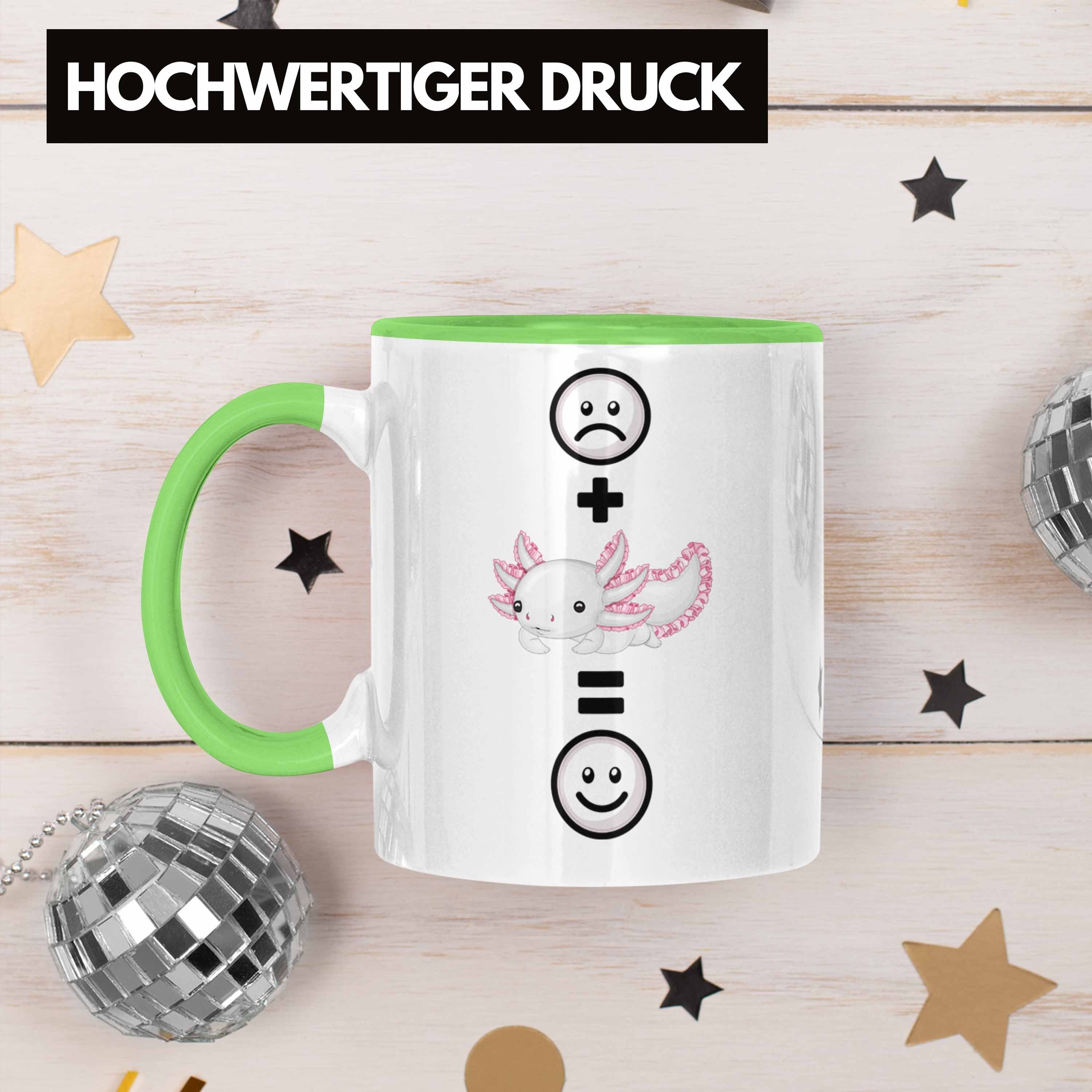 Axolotl für Axolotl Trendation Tasse Geschenki Geschenk Schwanzlurch-Fans Tasse Grün Lustige