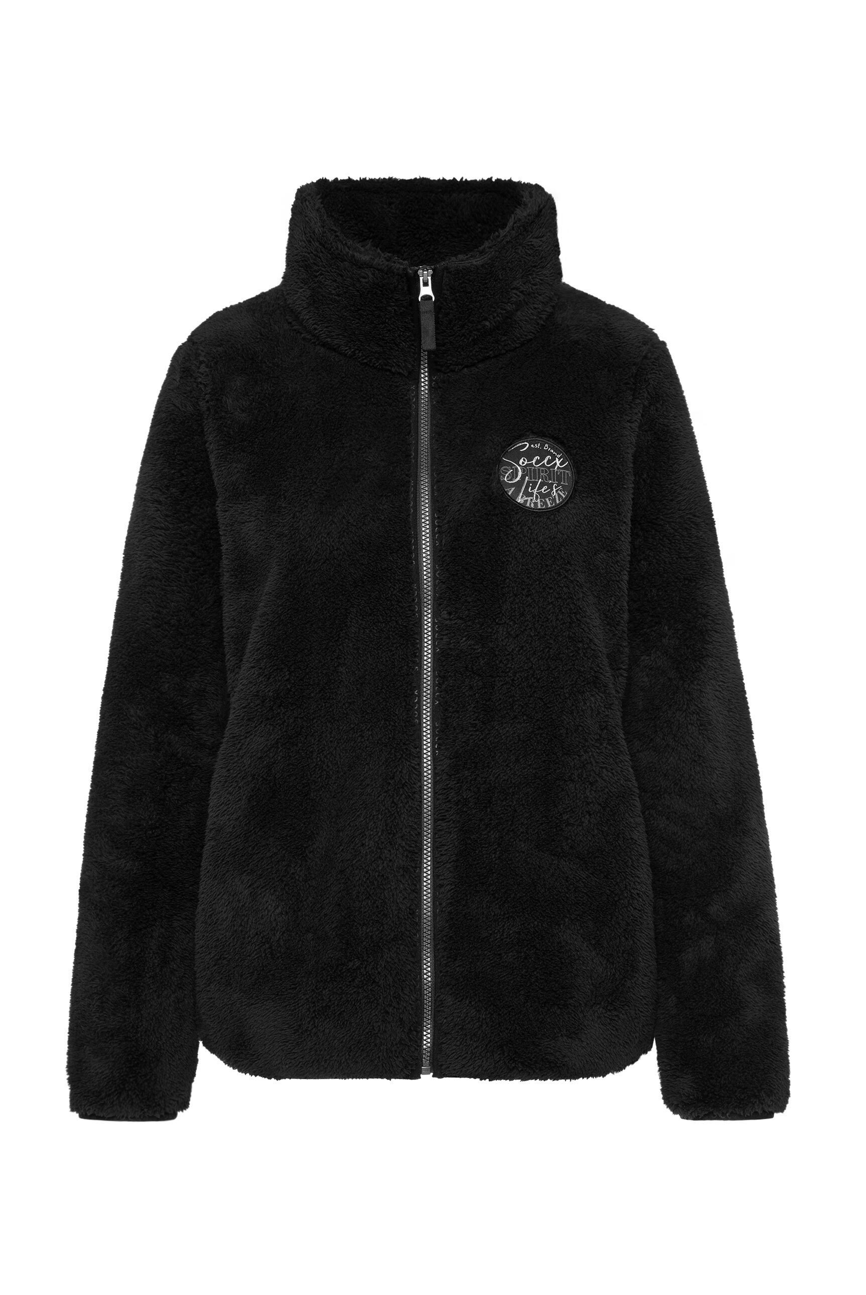 SOCCX Fleecejacke mit elastischem Saumabschluss günstig online kaufen