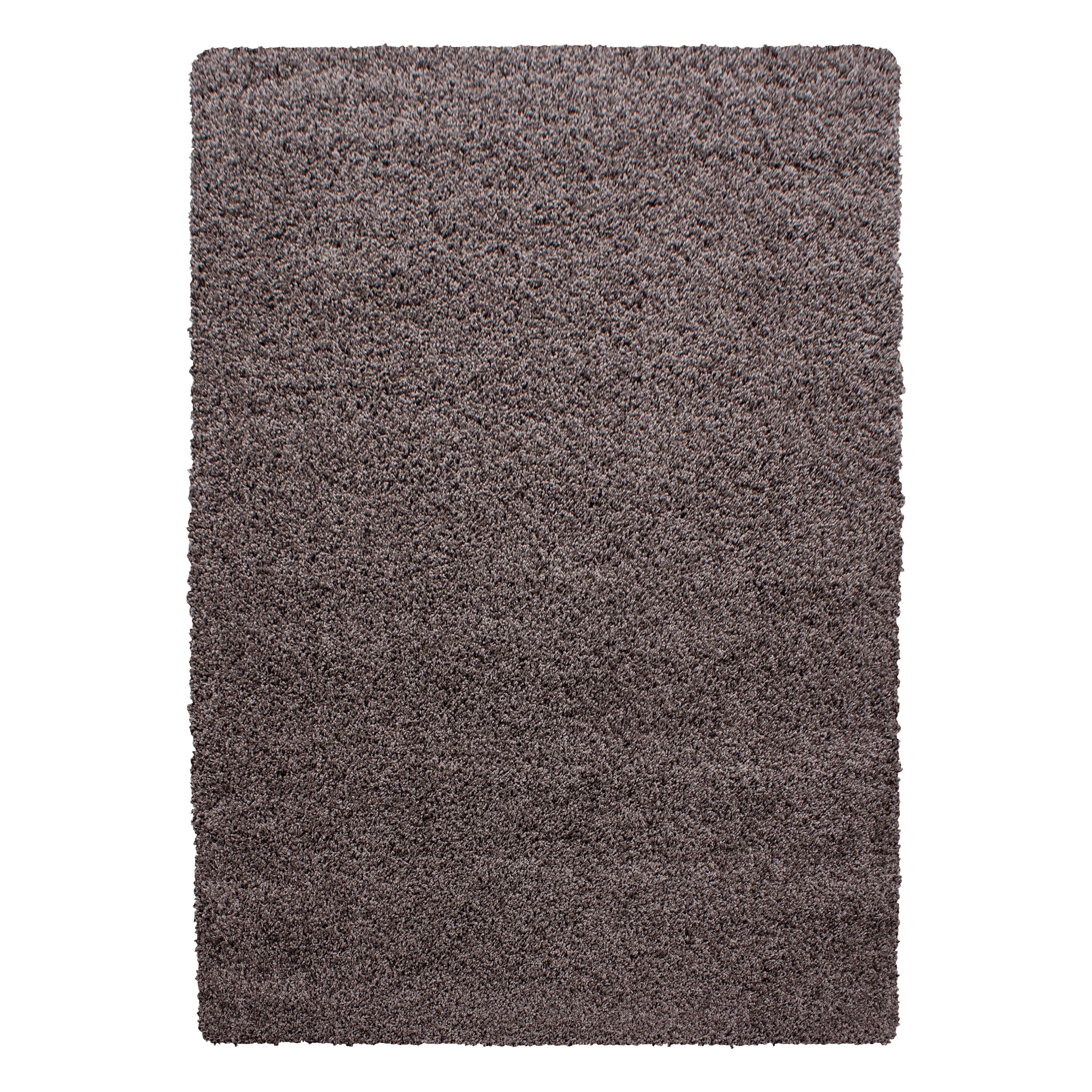 Teppich Unicolor - Einfarbig, Teppium, Rund, Höhe: 30 mm, Teppich Wohnzimmer Shaggy Einfarbig Taupe Modern Flauschig Weiche
