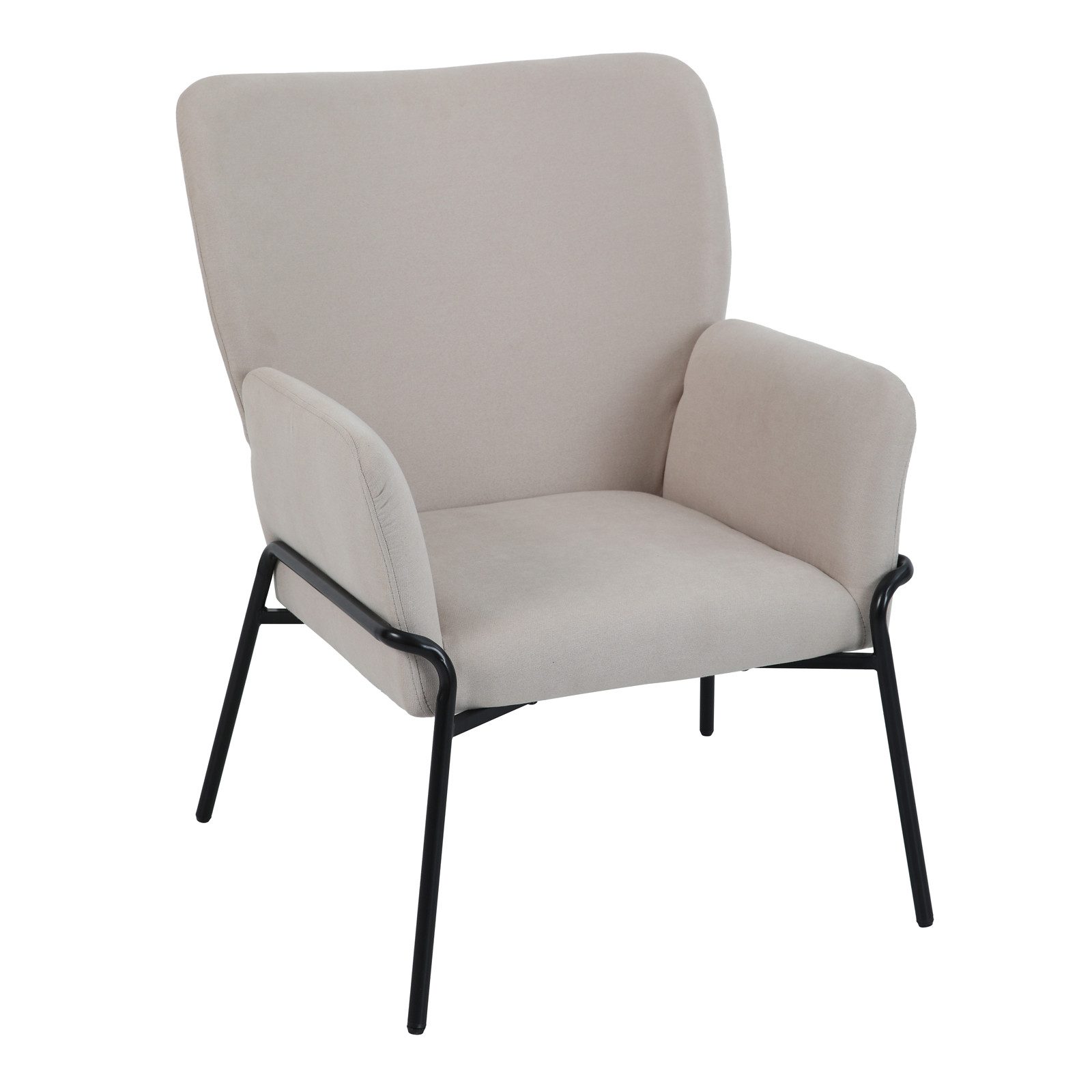 SVITA Loungesessel FREIA, Loungestuhl, Metallbeine, Stoffbezug, Beige günstig online kaufen